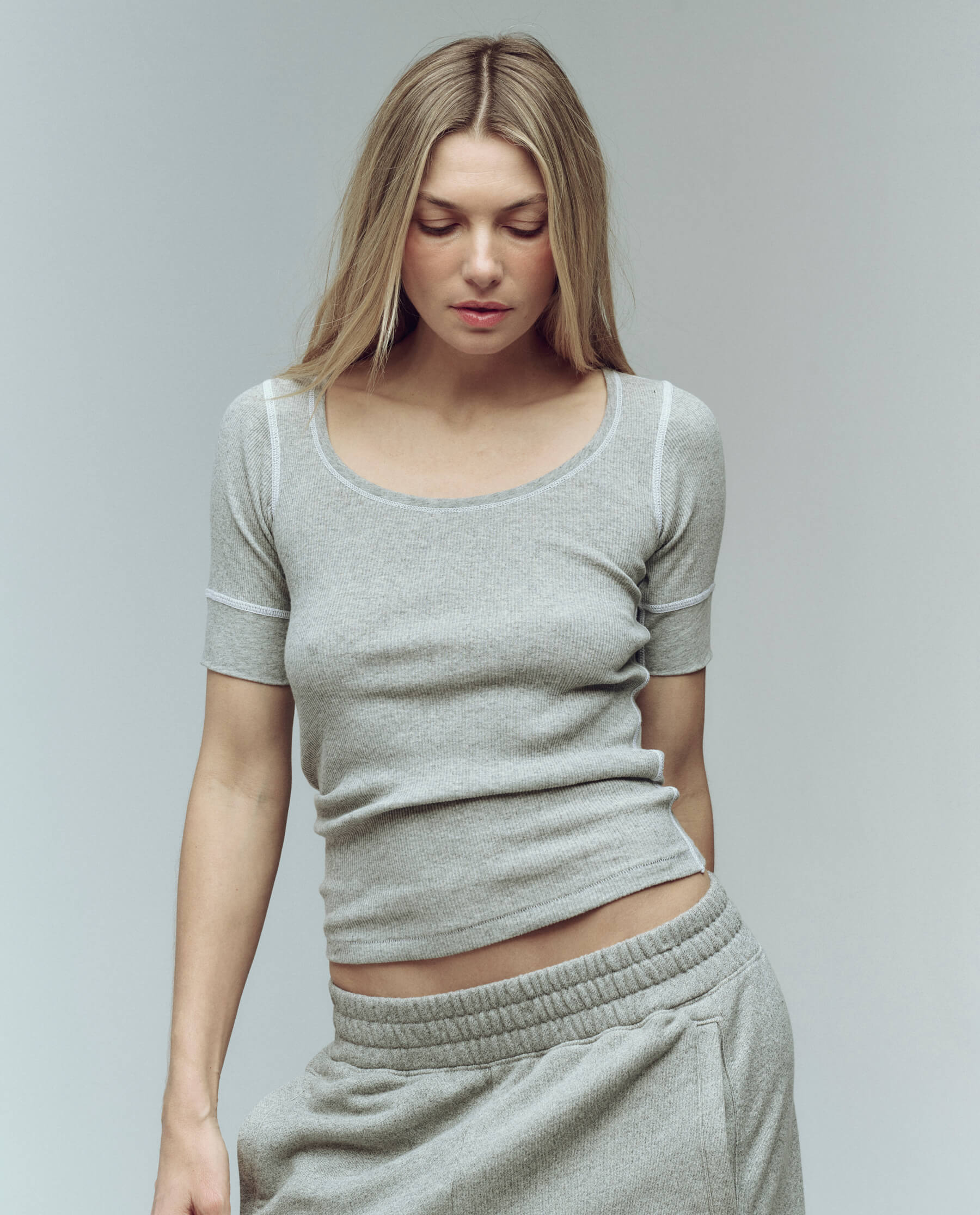 The Baby Rib Ballet Tee. -- Heather Grey - Image 2