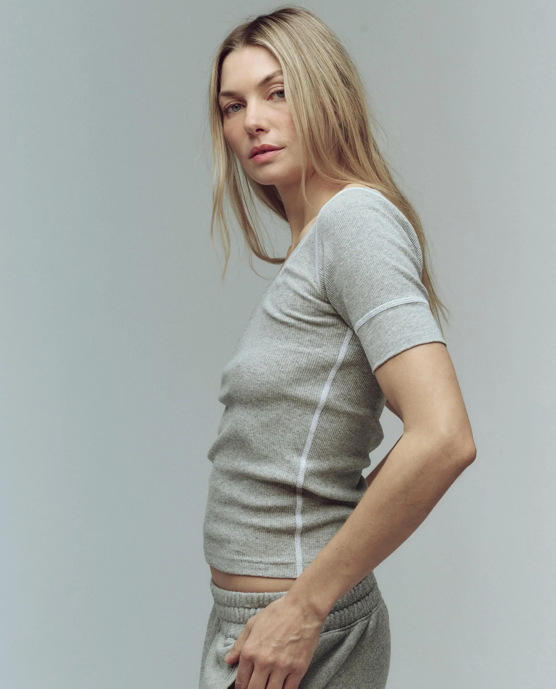 The Baby Rib Ballet Tee. -- Heather Grey - Image 4
