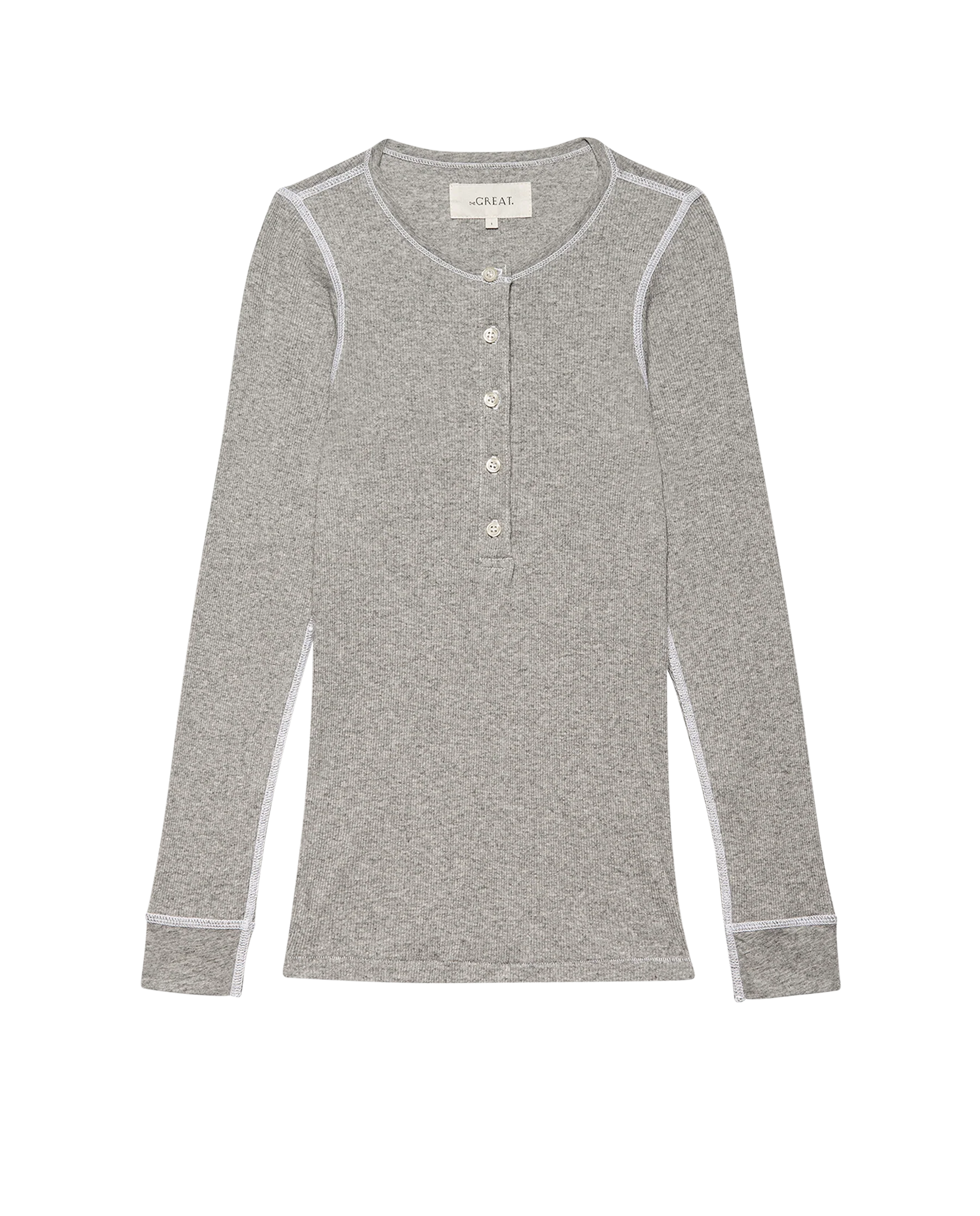The Baby Rib Henley. -- Heather Grey - Image 4