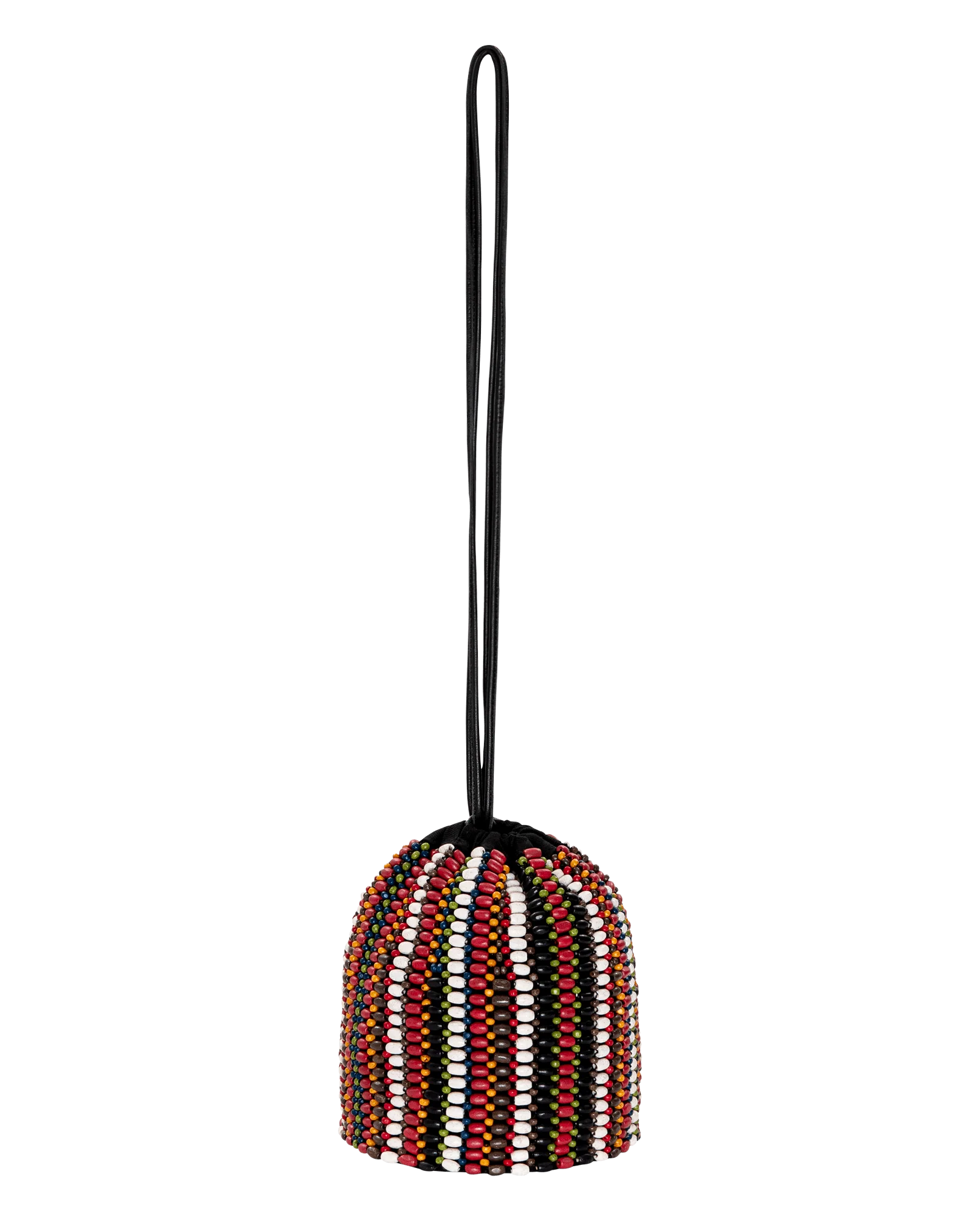 The Beaded Cinched Bucket Bag. -- Cabana Stripe - Image 5