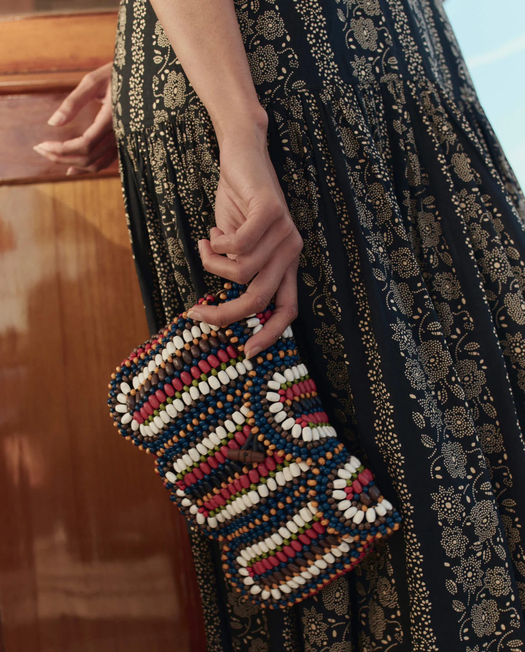 The Beaded Clutch. -- Cabana Stripe - Image 2