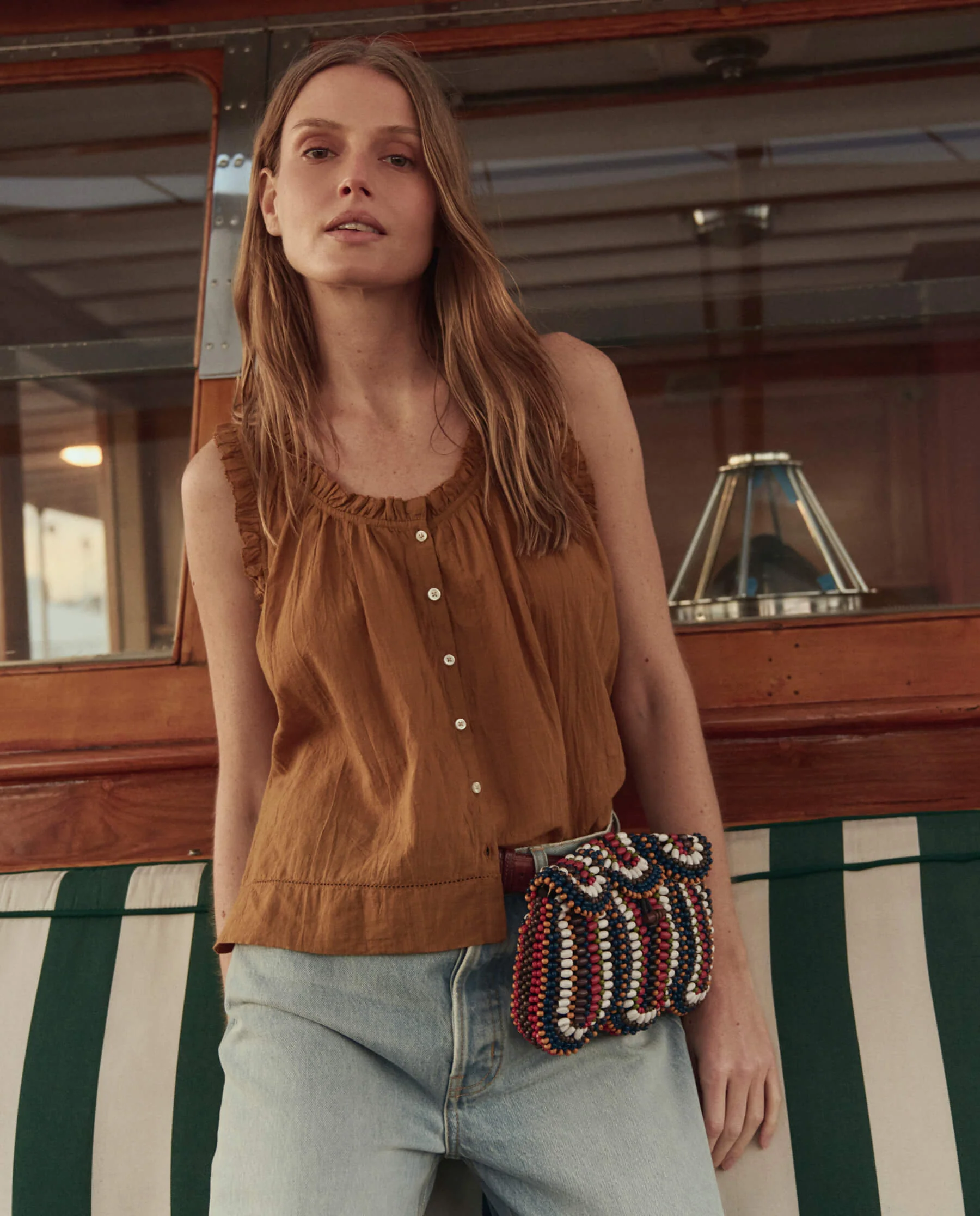 The Beaded Clutch. -- Cabana Stripe - Image 3