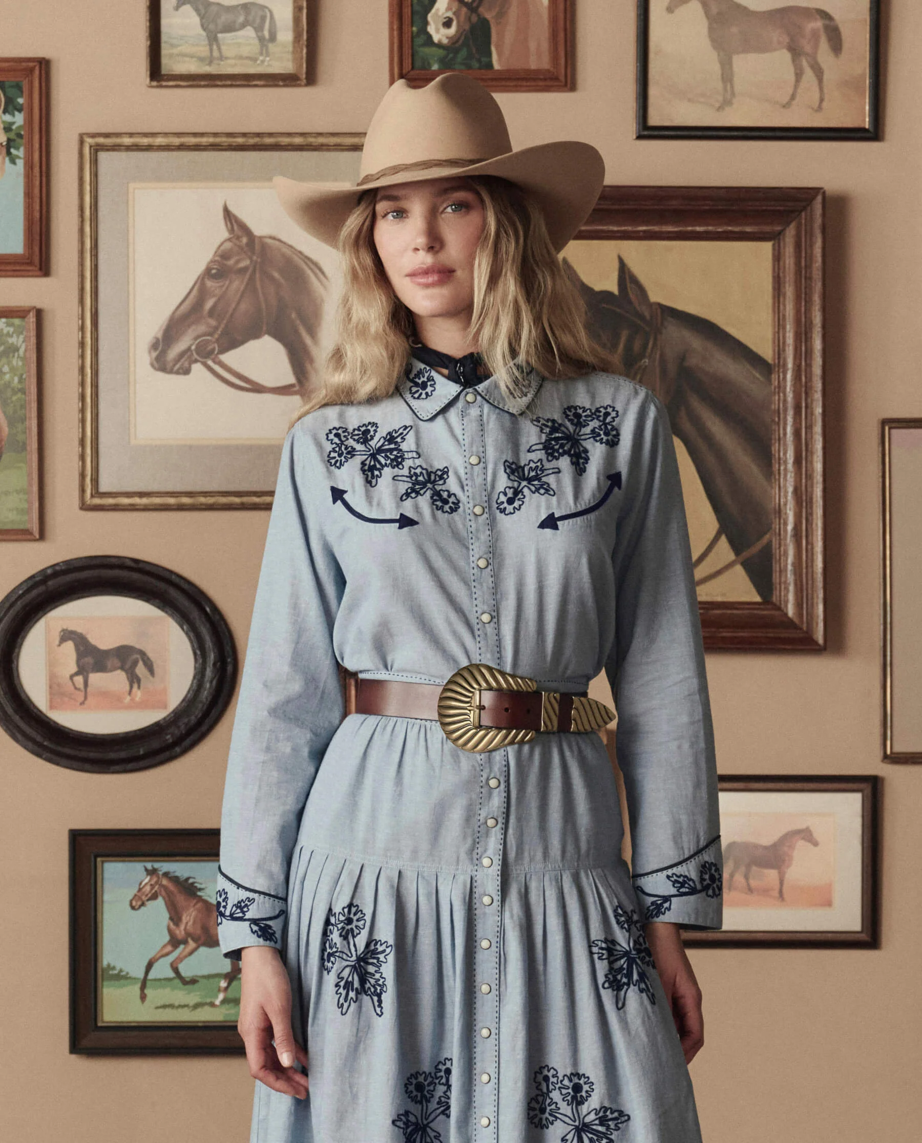 The Big Buckle Belt. -- Cognac With Brass - Image 3