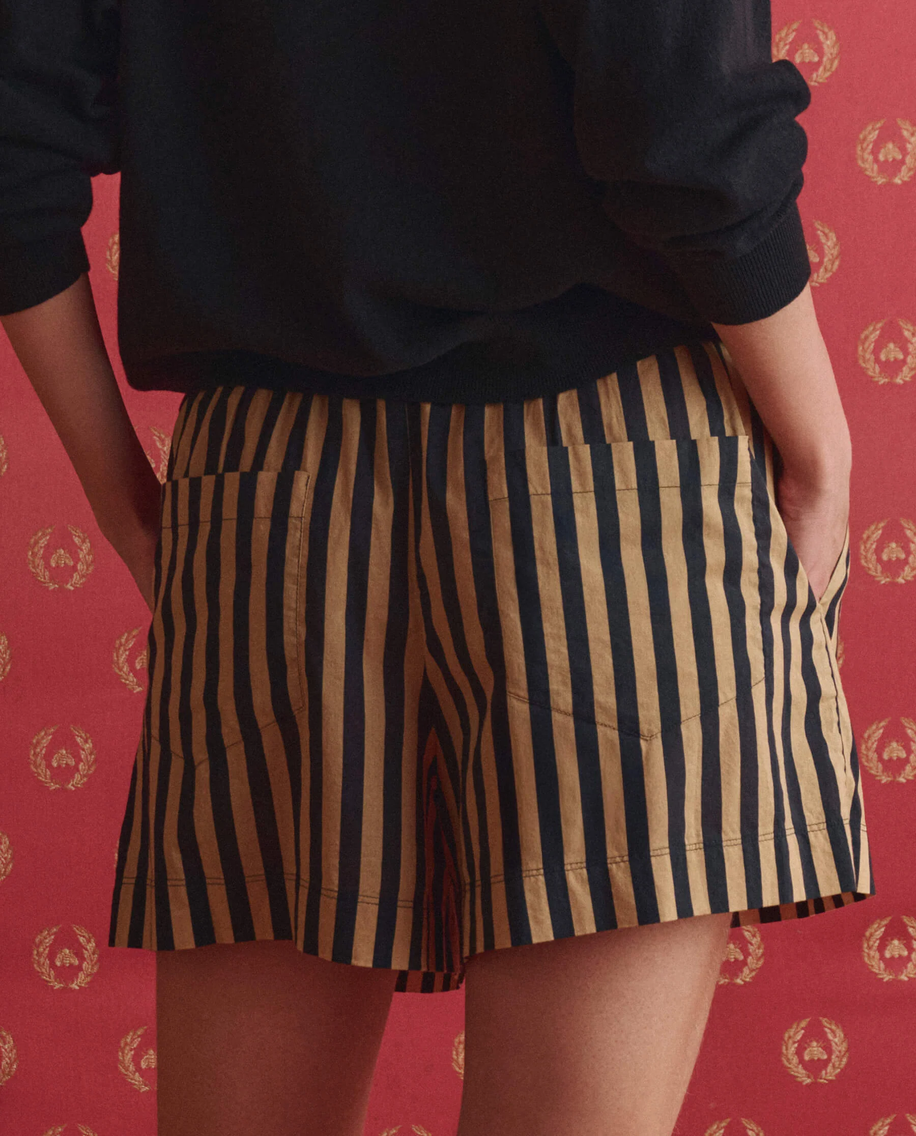 The Boxer Short. -- Khaki/Black Club Stripe - Image 4