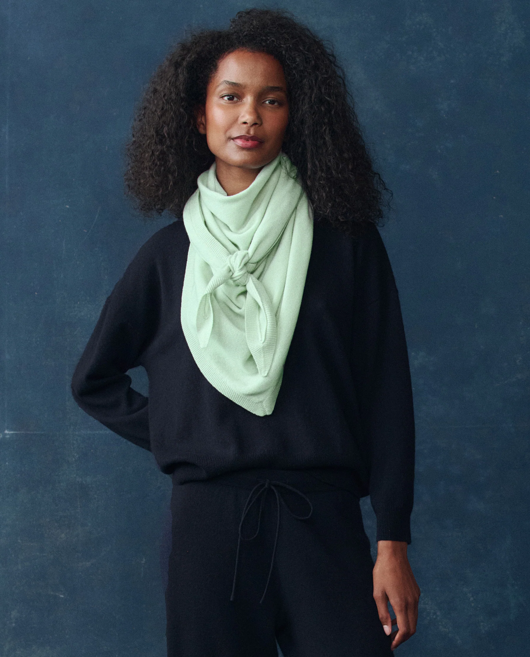 The Cashmere Kerchief Scarf. -- Mint - Image 2