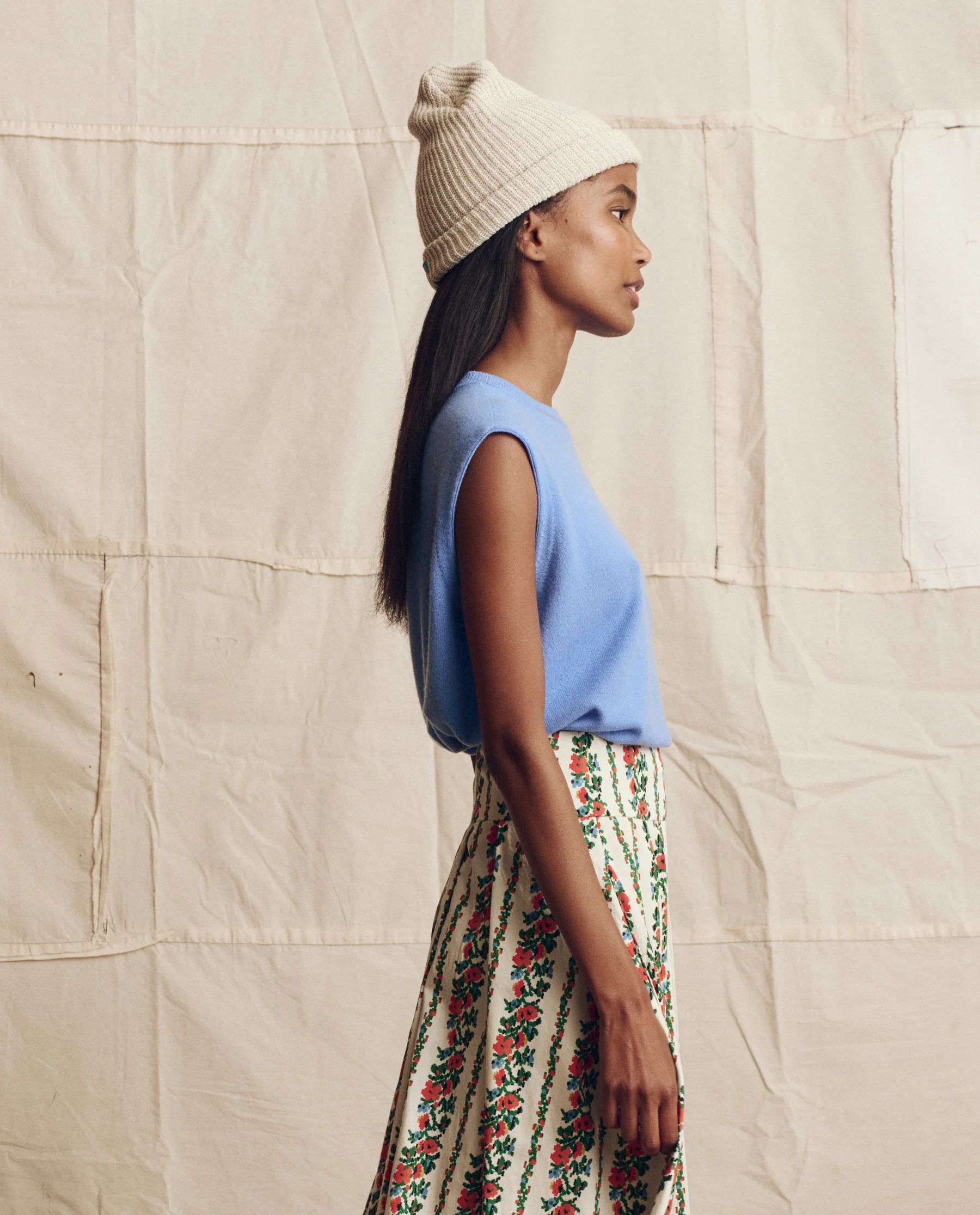 The Cashmere Pullover Vest. -- Soft Blue - Image 3