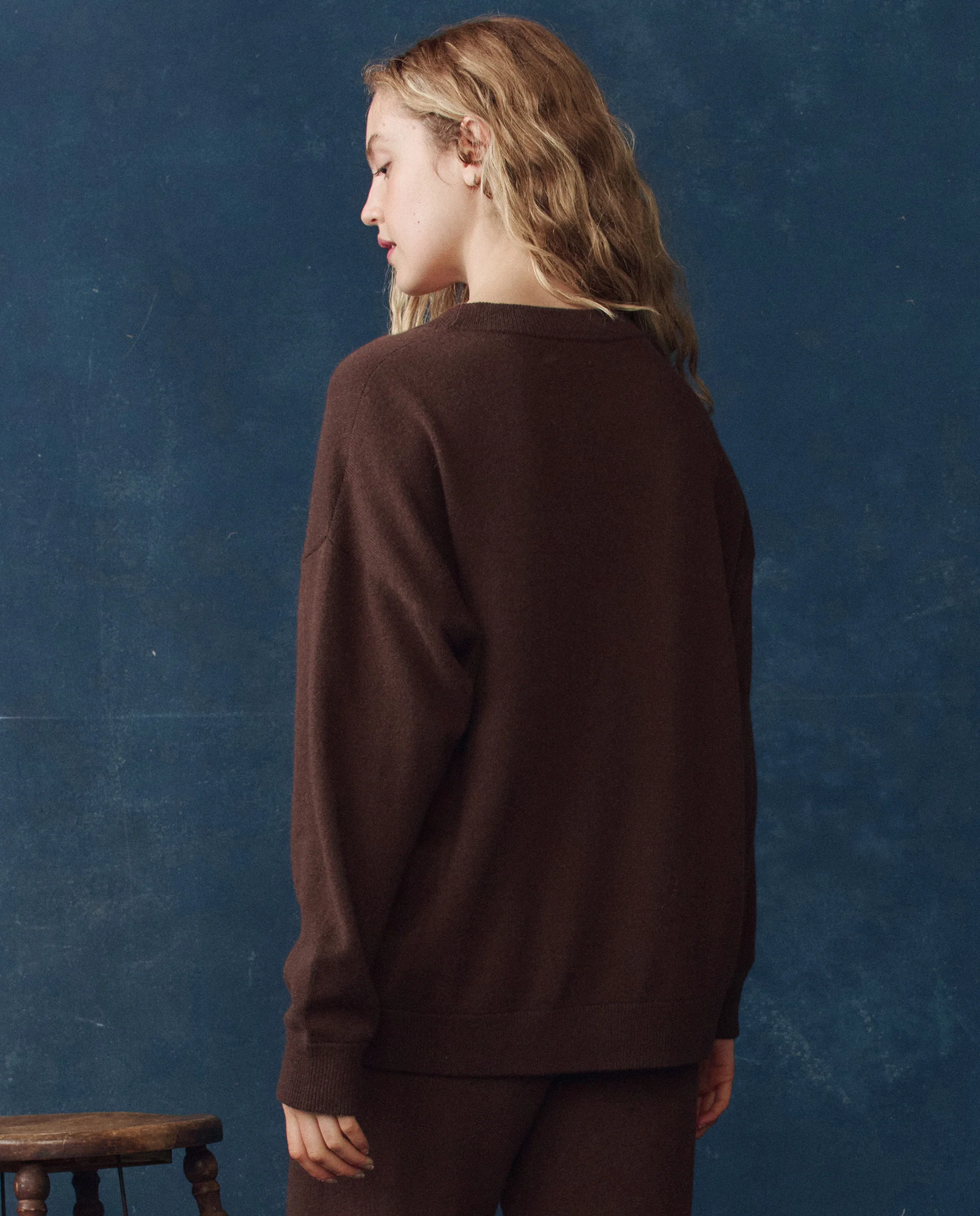 The Cashmere Slouch Cardigan. -- Chocolate - Image 2