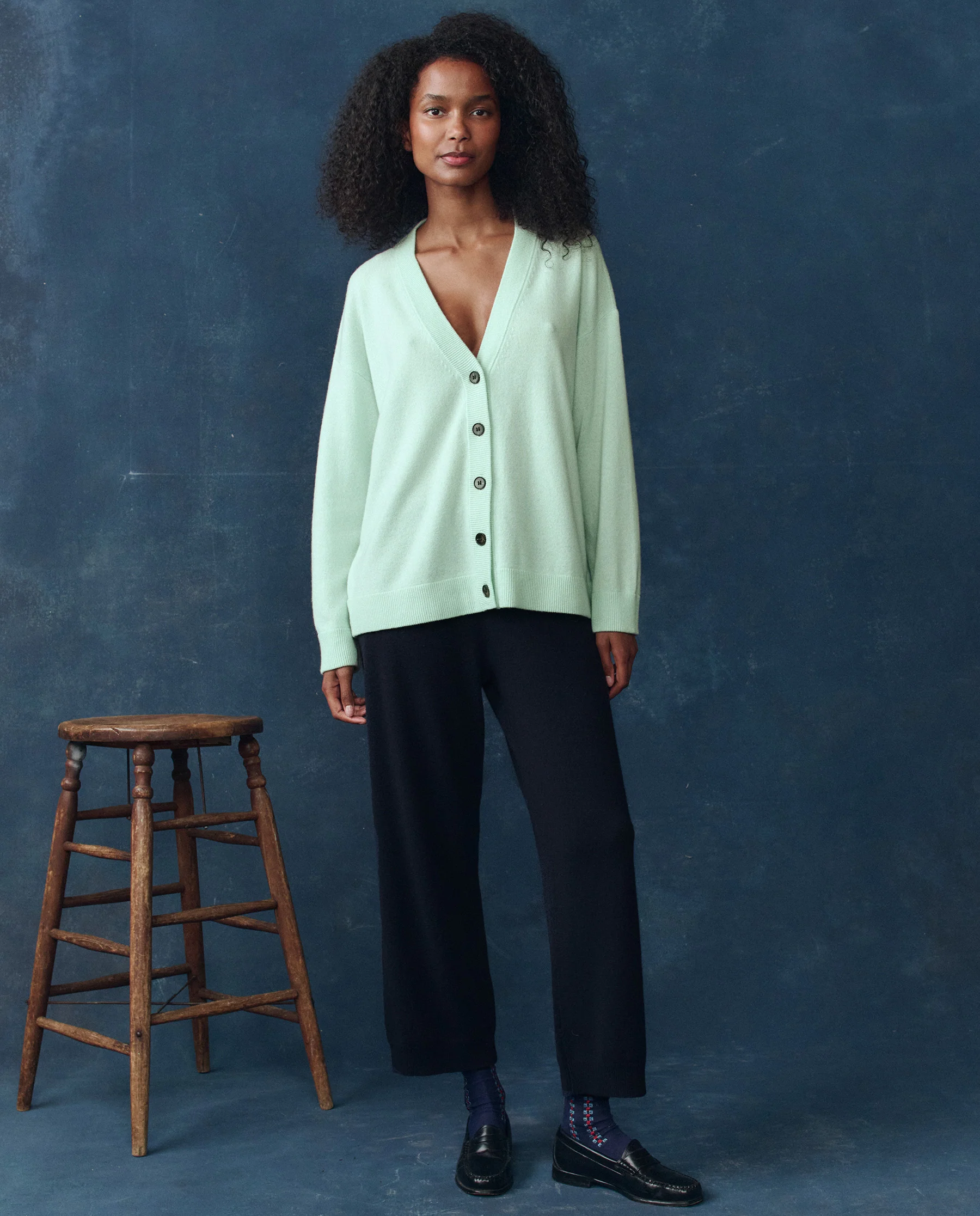 The Cashmere Slouch Cardigan. -- Mint - Image 4