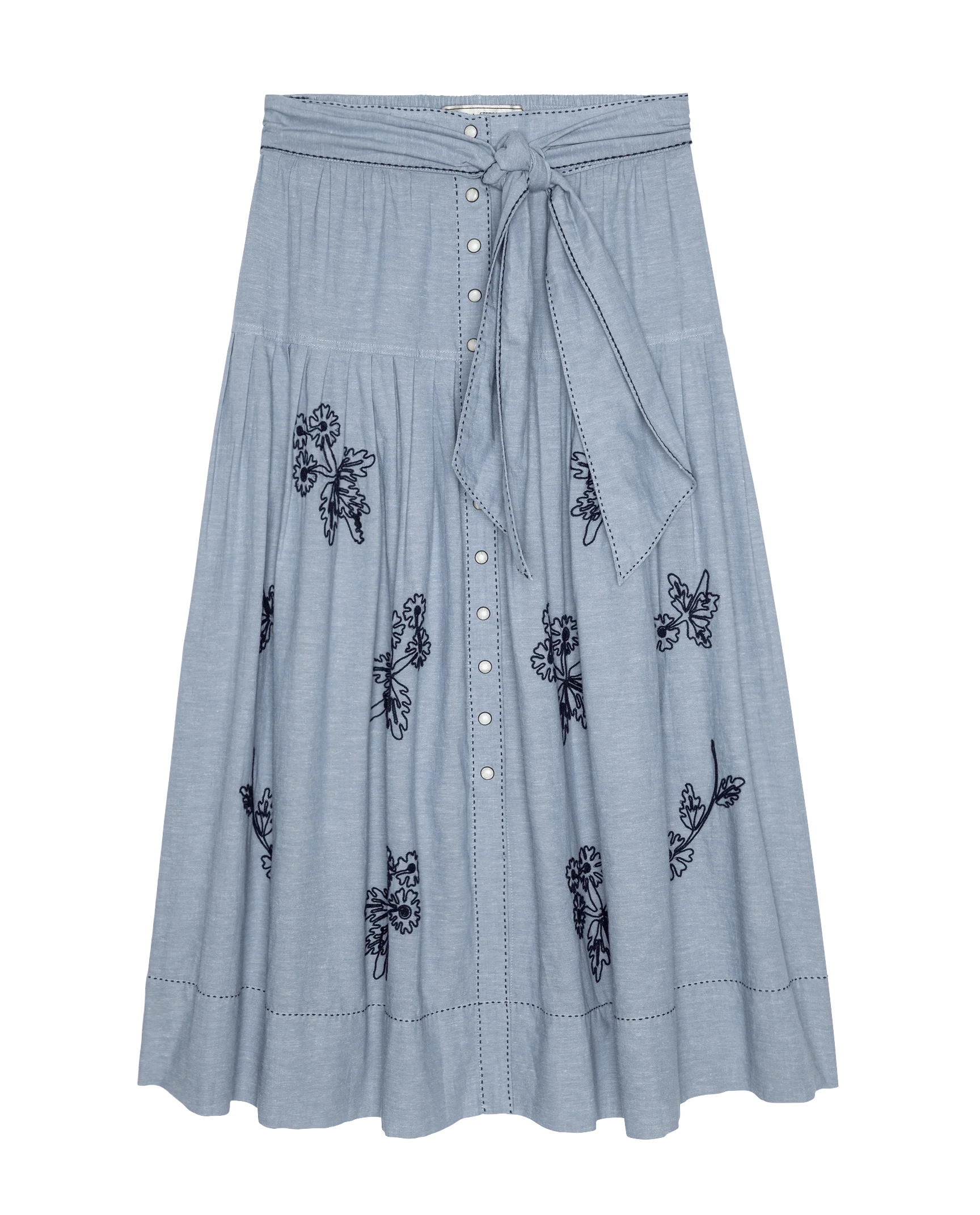 The Chambray Embroidered Highland Skirt. -- Chambray - Image 6