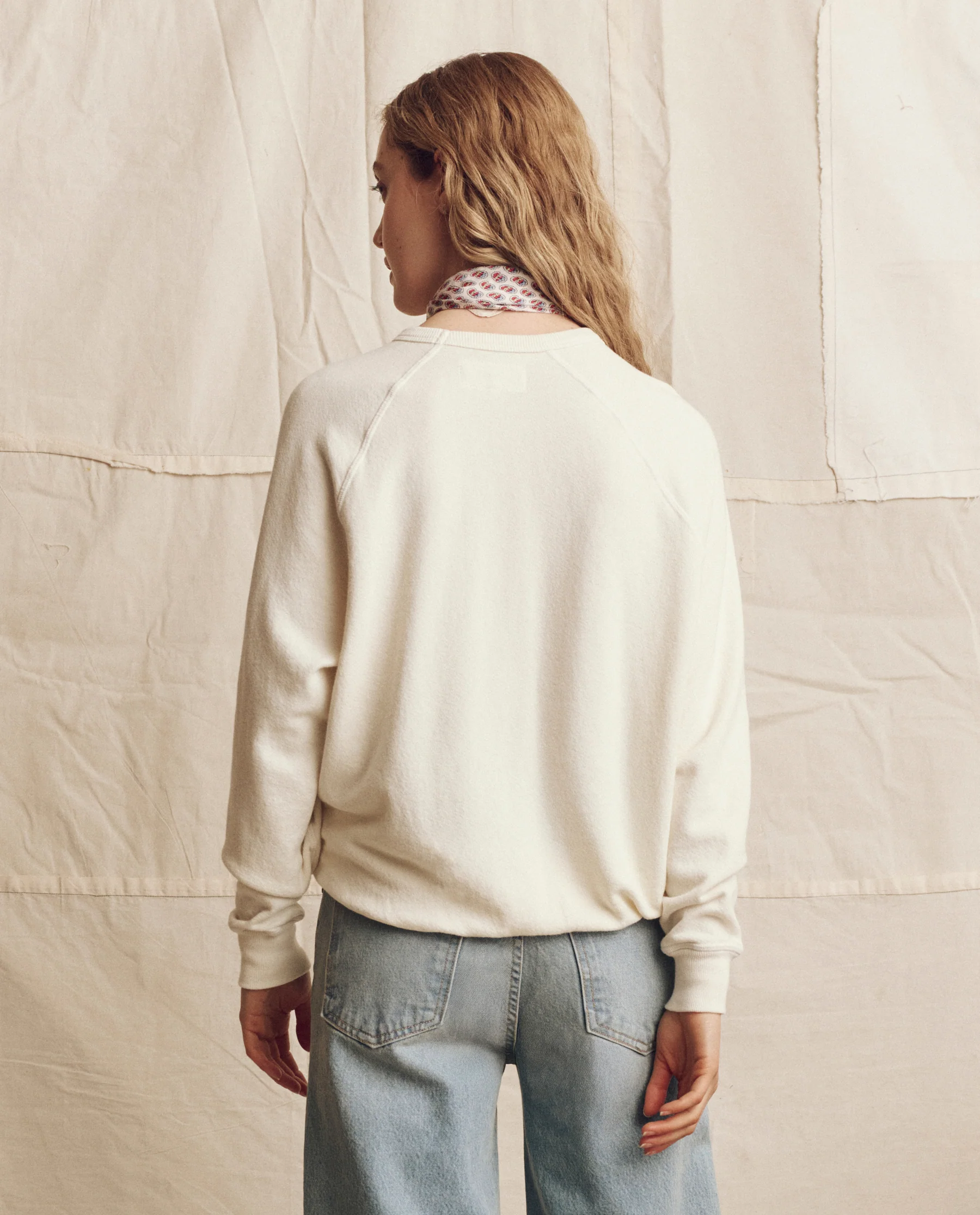 The College Sweatshirt. Novelty -- Washed White with Red Heart Graphic - Image 3