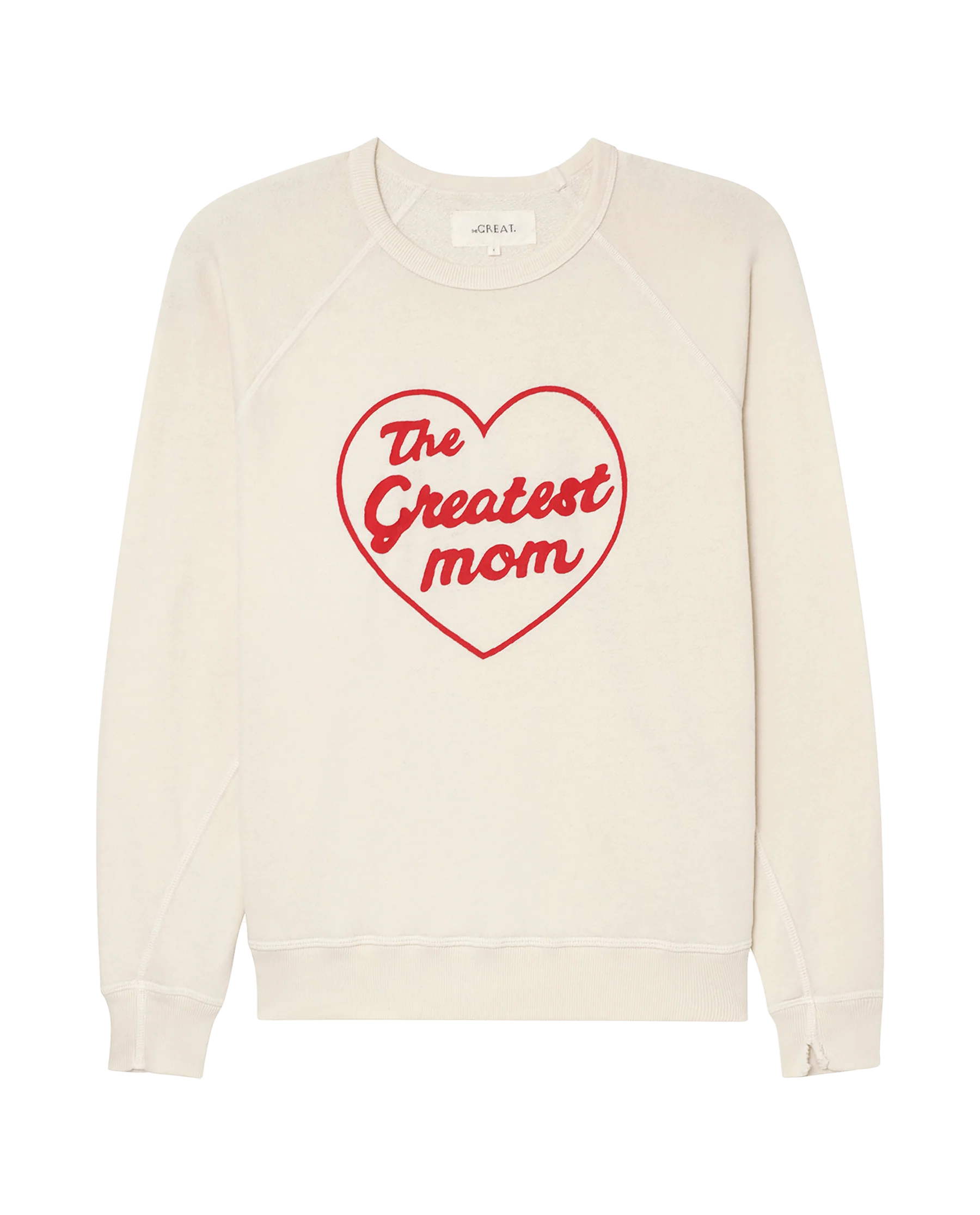 The College Sweatshirt. Graphic -- Washed White with The Greatest Mom Graphic - Image 5