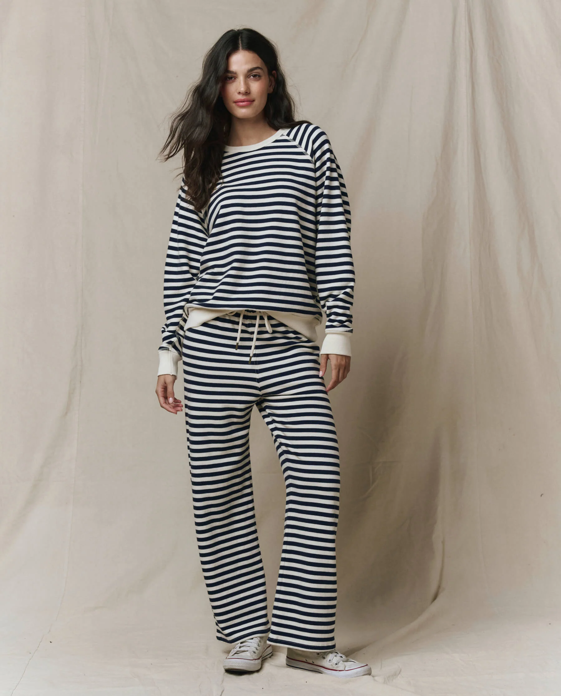 The College Sweatshirt. Novelty. -- Navy Sailor Stripe - Image 2
