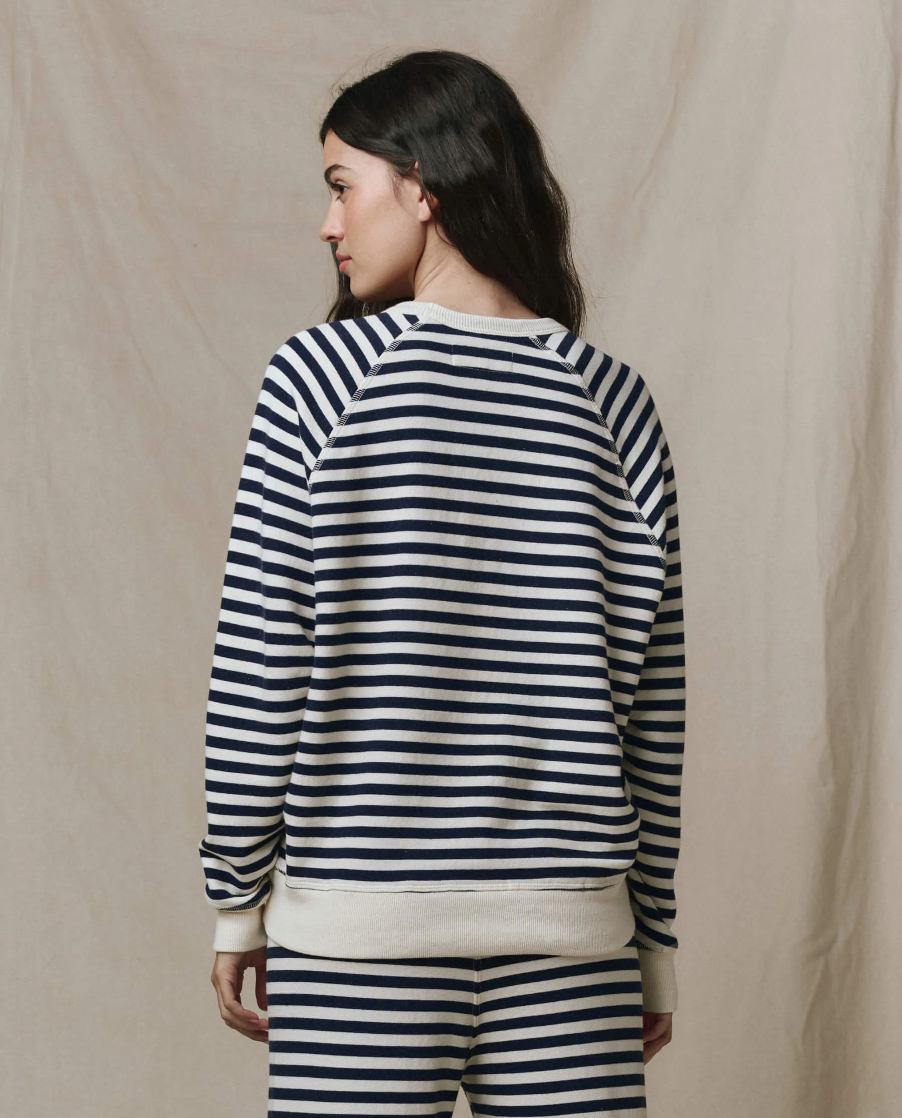 The College Sweatshirt. Novelty. -- Navy Sailor Stripe - Image 3