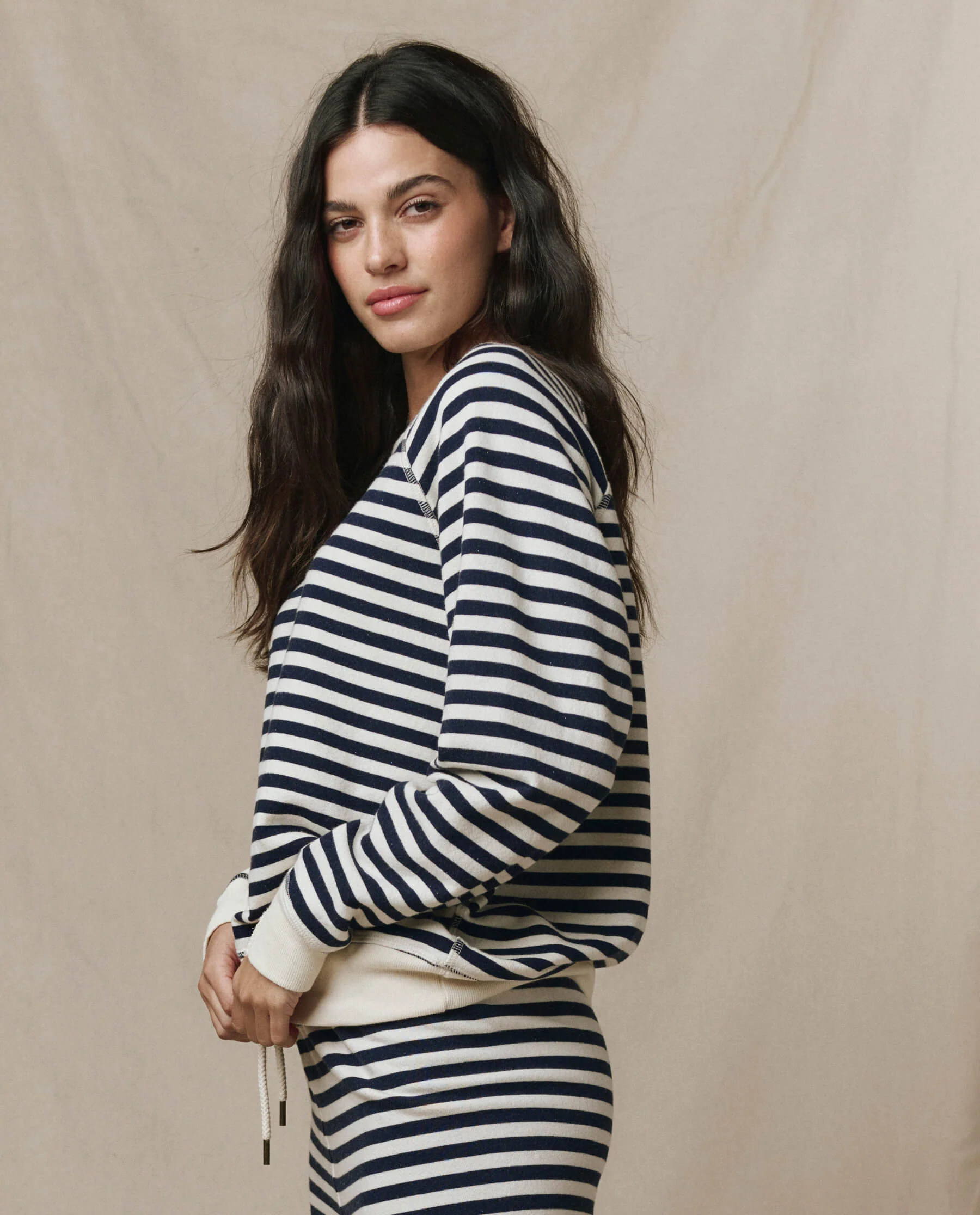 The College Sweatshirt. Novelty. -- Navy Sailor Stripe - Image 4