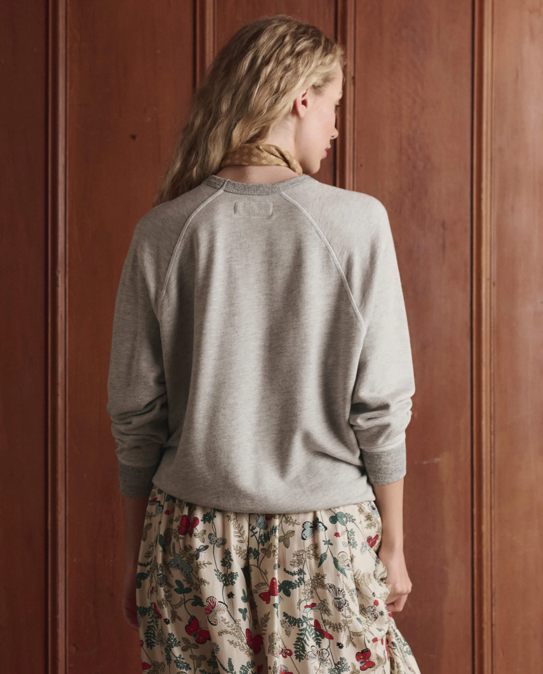 The College Sweatshirt w/ Rider Graphic. Novelty -- Soft Heather Grey - Image 3