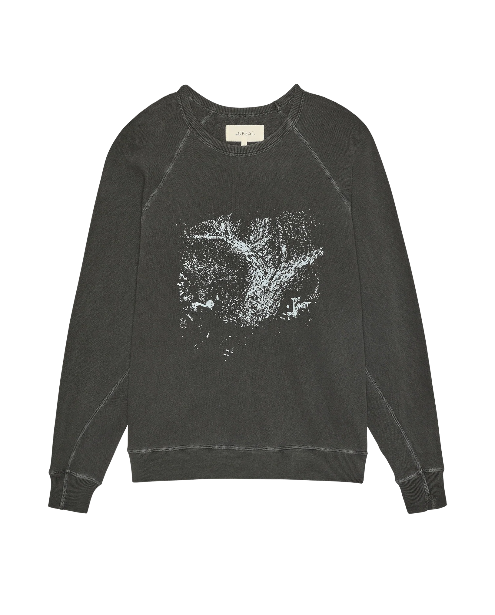 The College Sweatshirt W/ Shadow Oak Graphic. -- Washed Black - Image 5