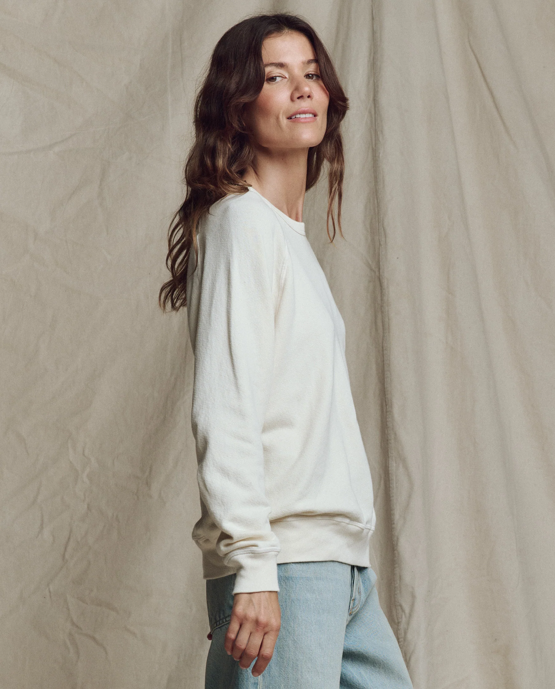 The College Sweatshirt. Solid -- Washed White - Image 3