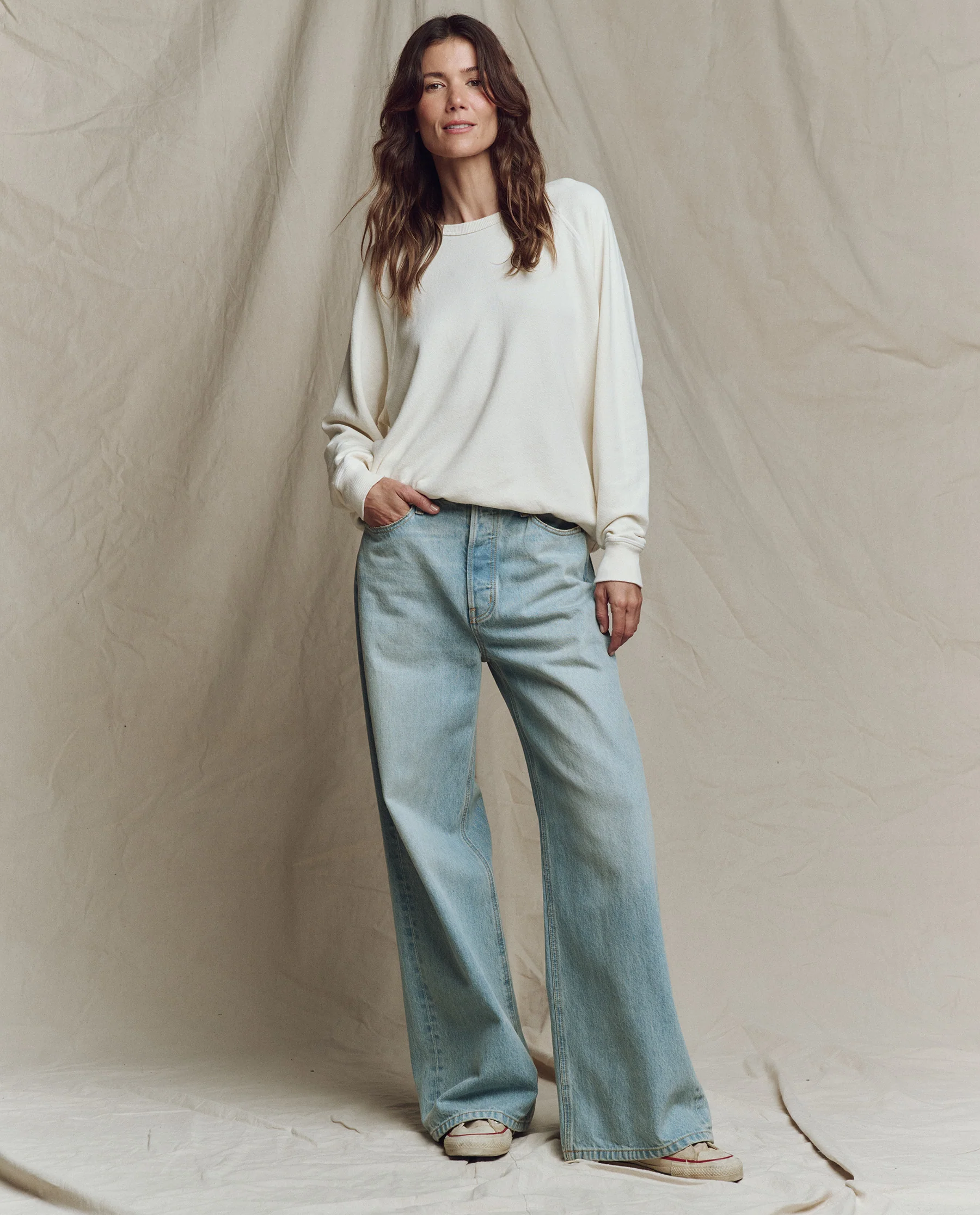 The College Sweatshirt. Solid -- Washed White - Image 4