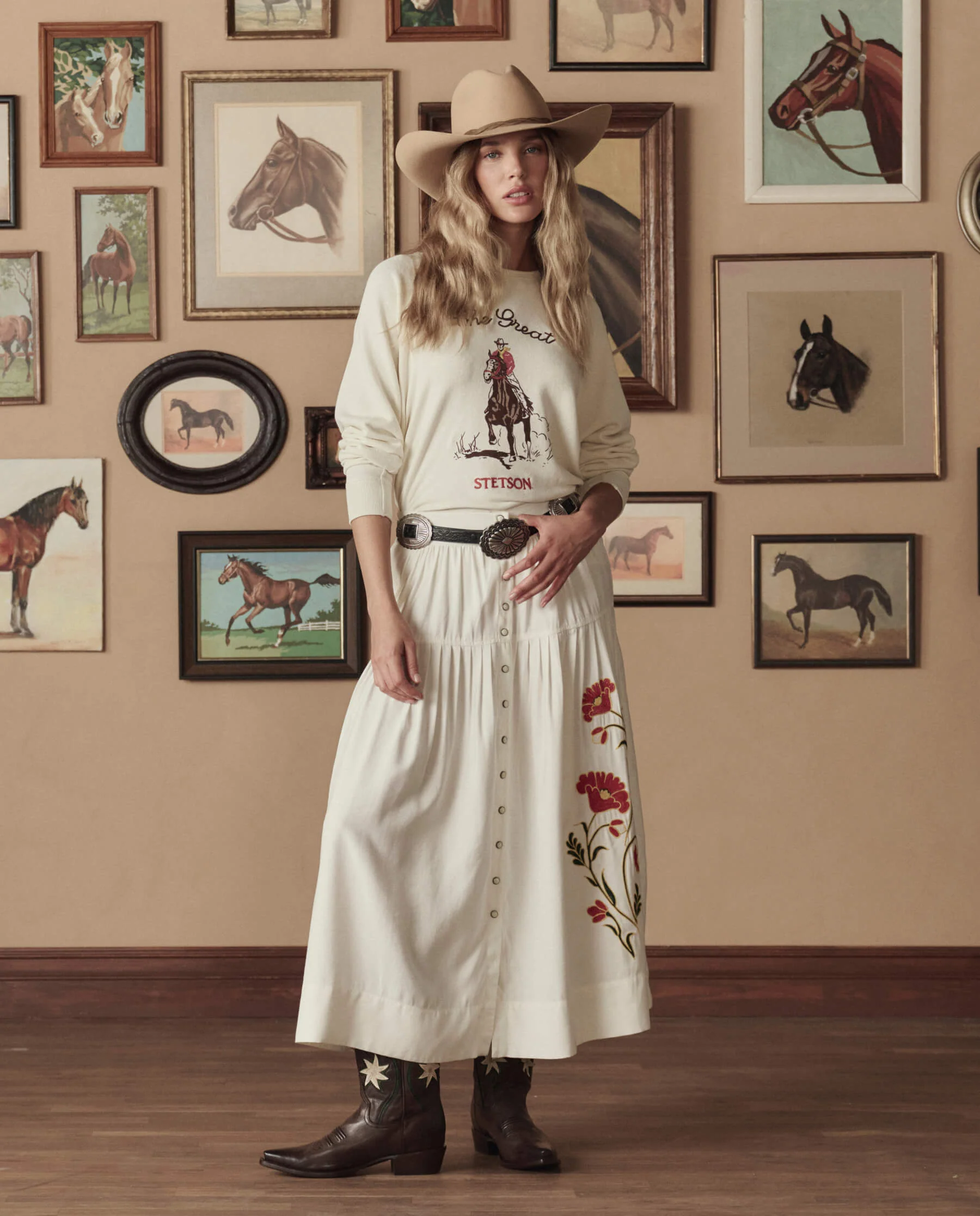The College Sweatshirt With Stetson Graphic. -- Washed White - Image 3