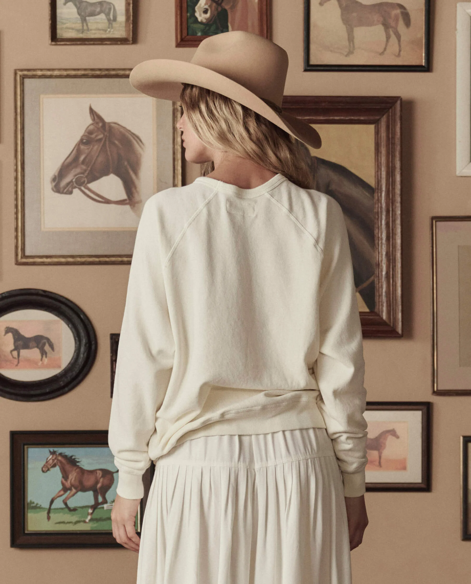 The College Sweatshirt With Stetson Graphic. -- Washed White - Image 5