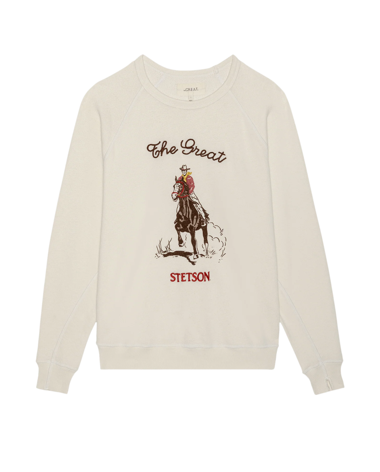 The College Sweatshirt With Stetson Graphic. -- Washed White - Image 6