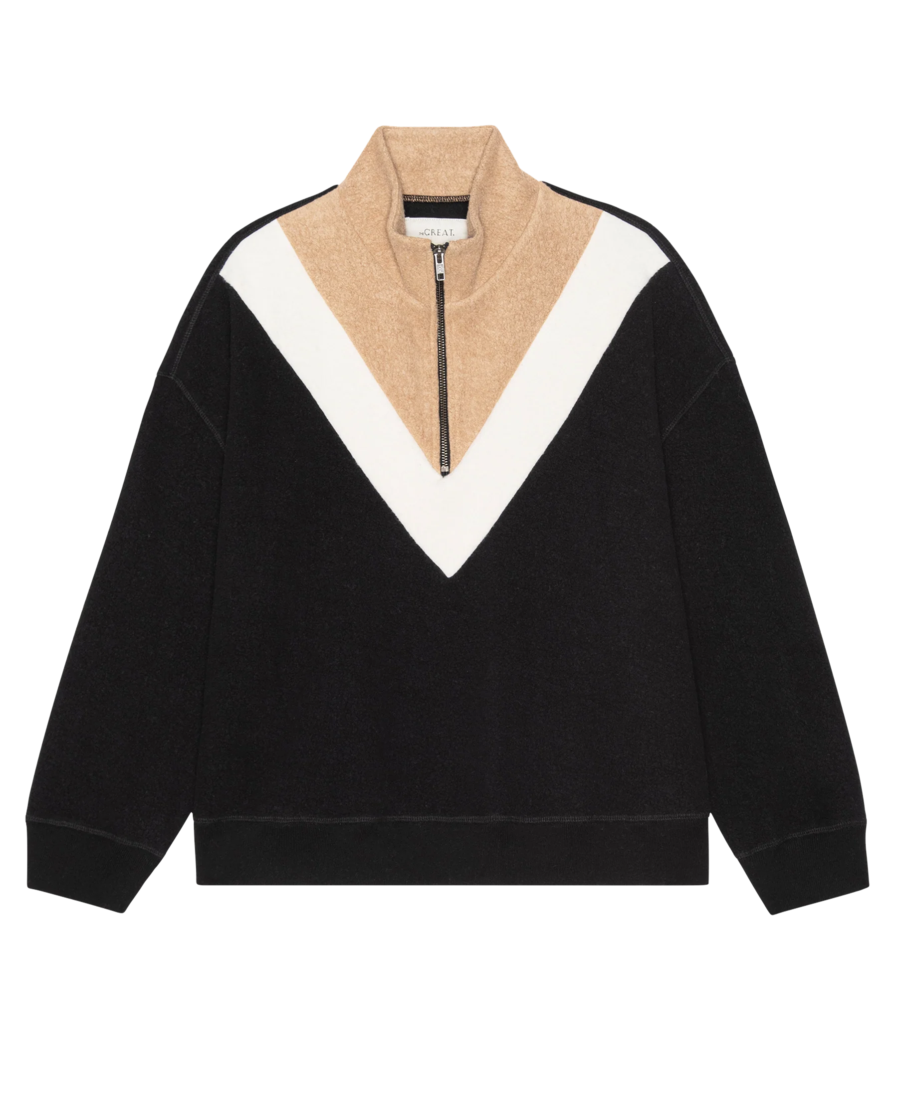 The Colorblock Plush Chalet Sweatshirt. -- Almost Black - Image 5