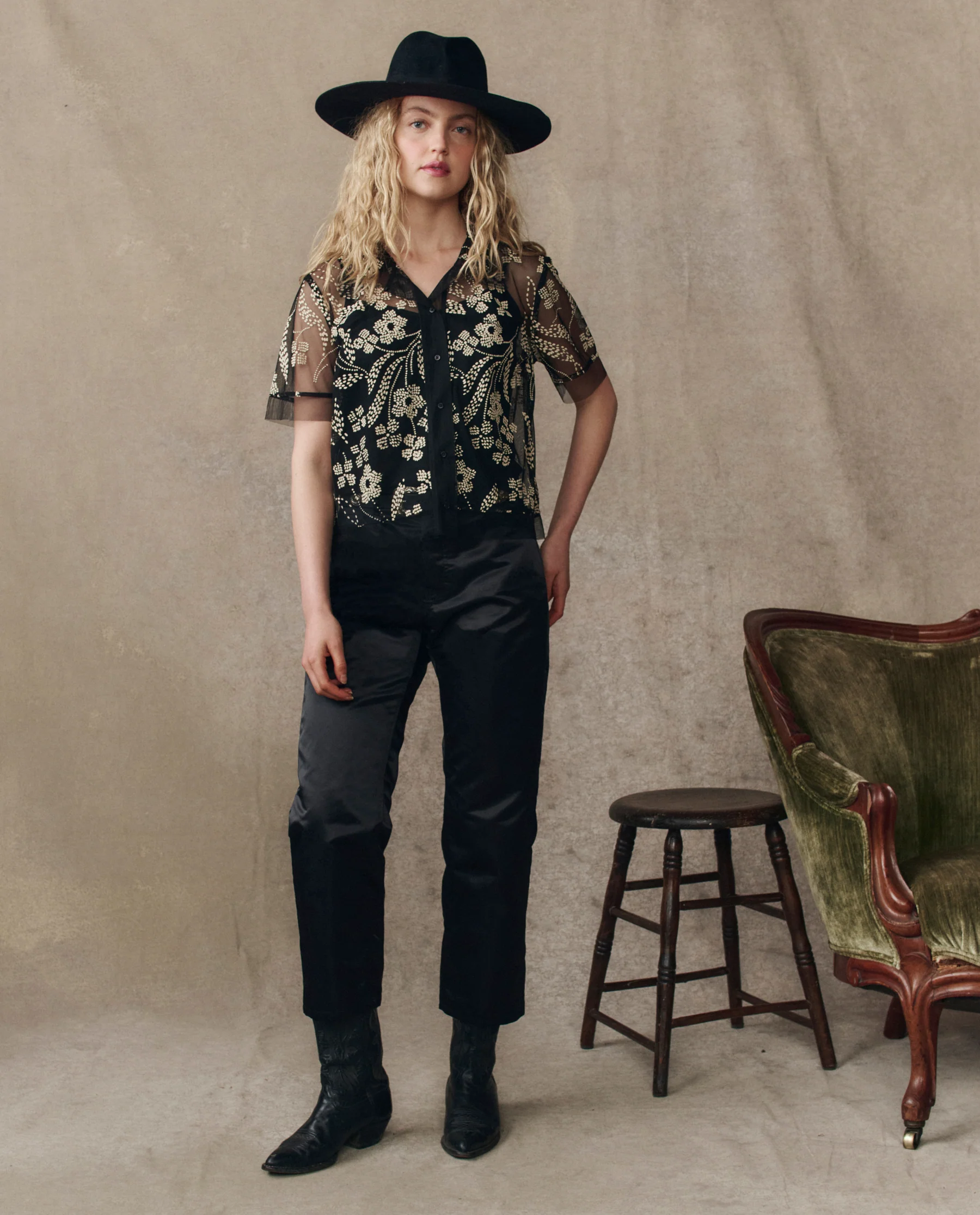The Cotillion Top. -- Brocade Floral - Image 5