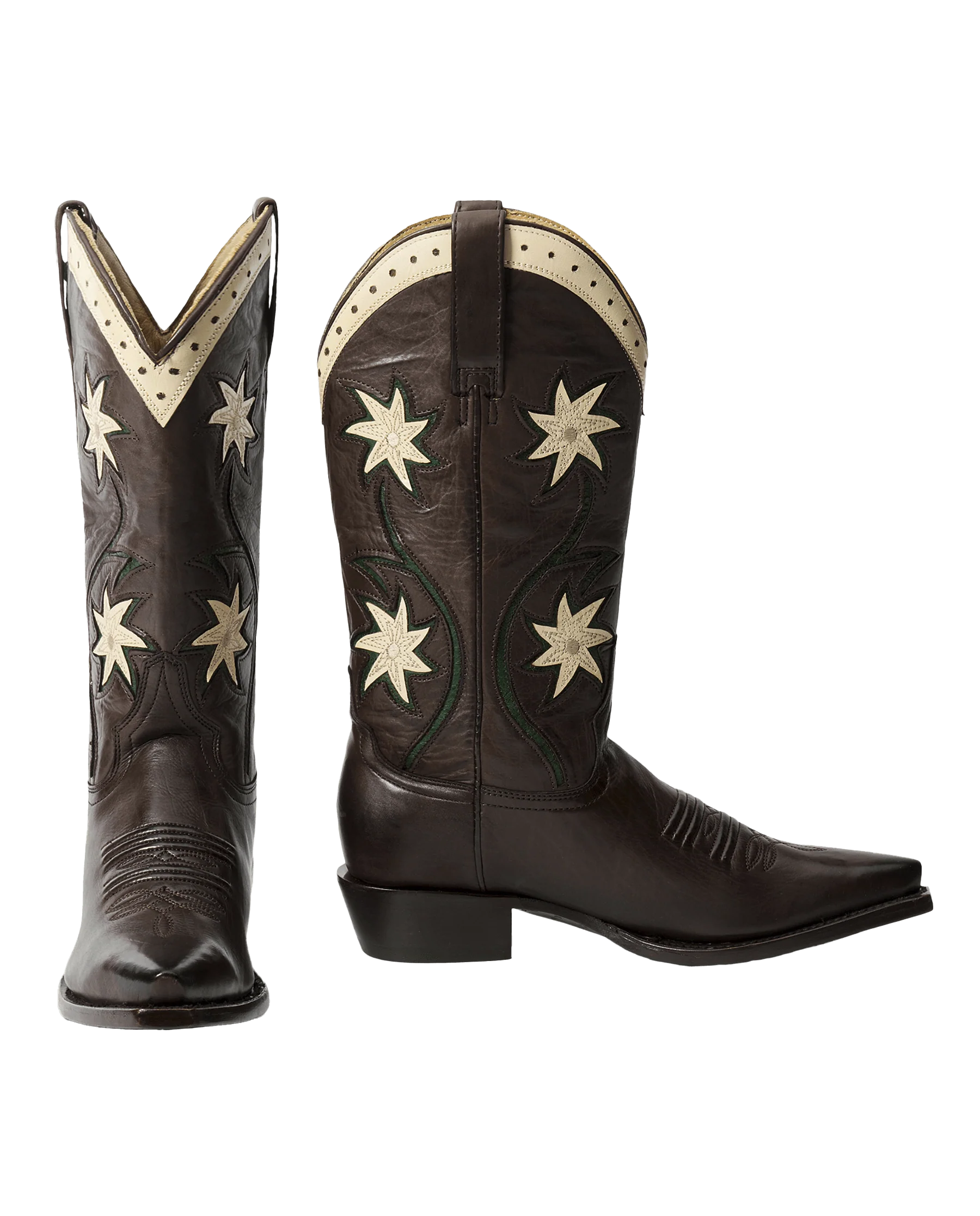 The Cowboy Boot (Leather Floral). -- Brown Floral - Image 6