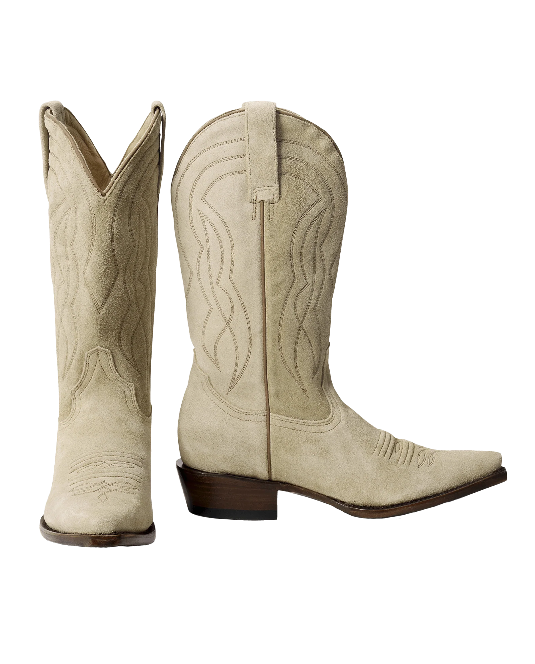 The Cowboy Boot (Suede). -- Pearl - Image 6