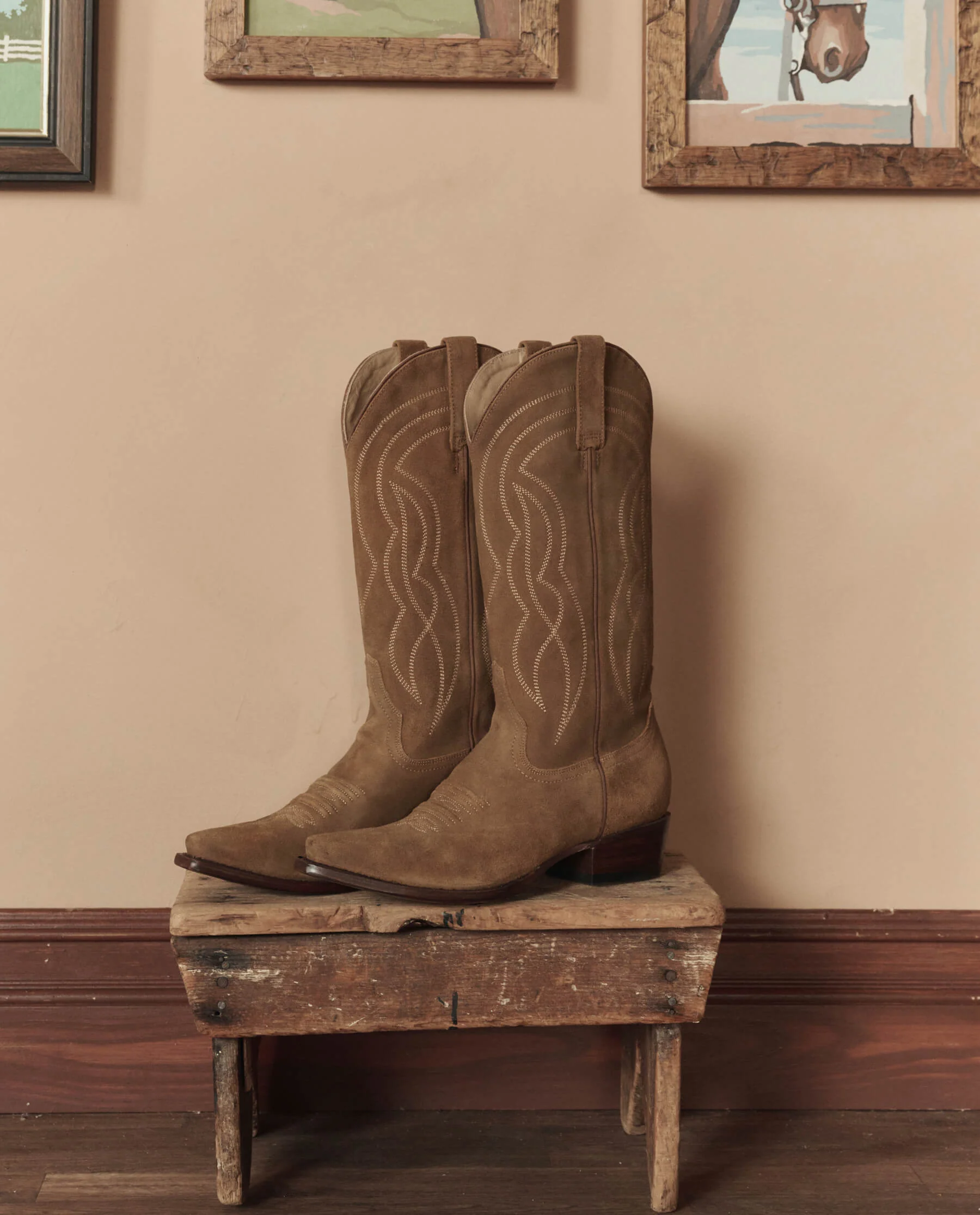 The Cowboy Boot (Suede). -- Tan - Image 2
