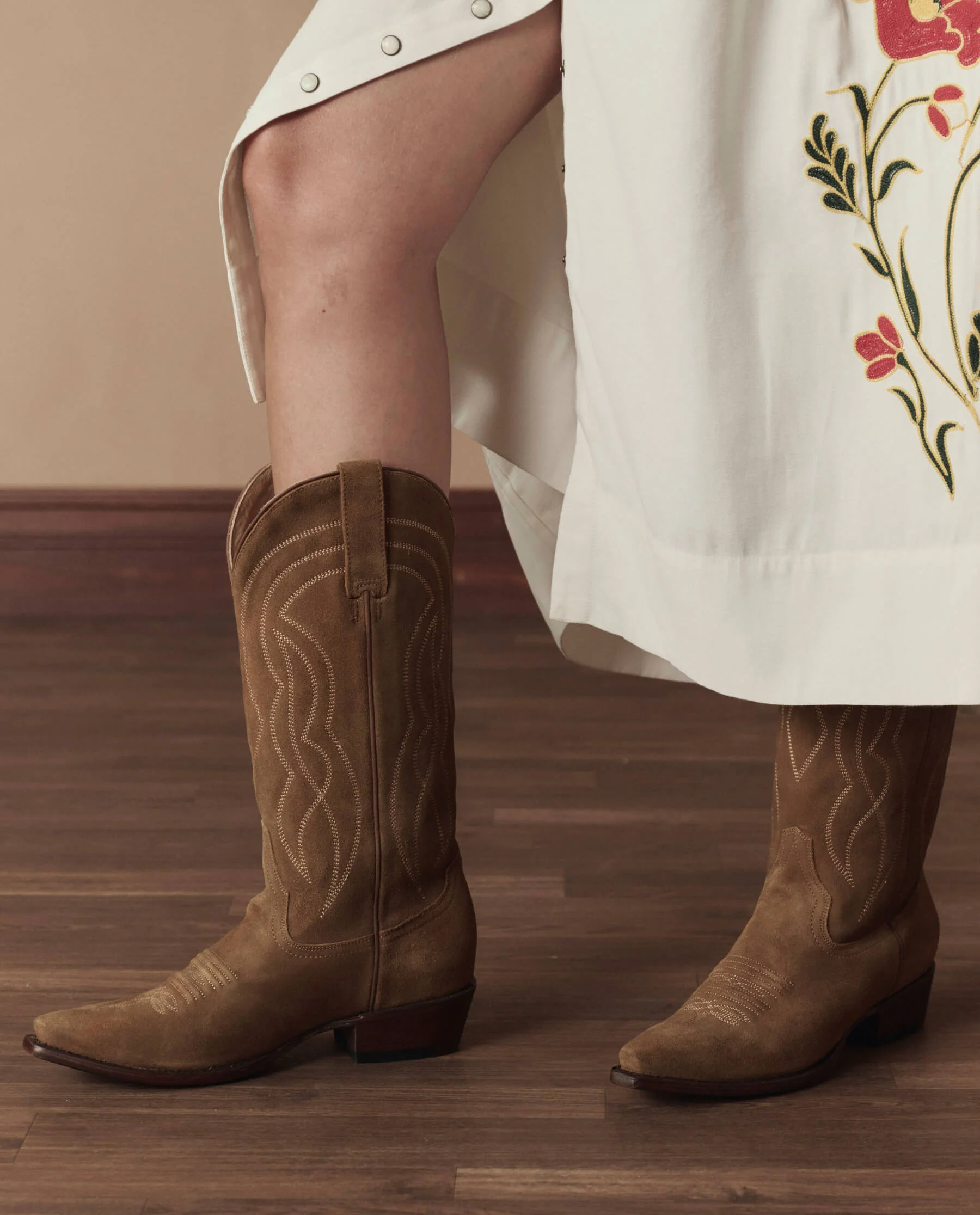 The Cowboy Boot (Suede). -- Tan - Image 5