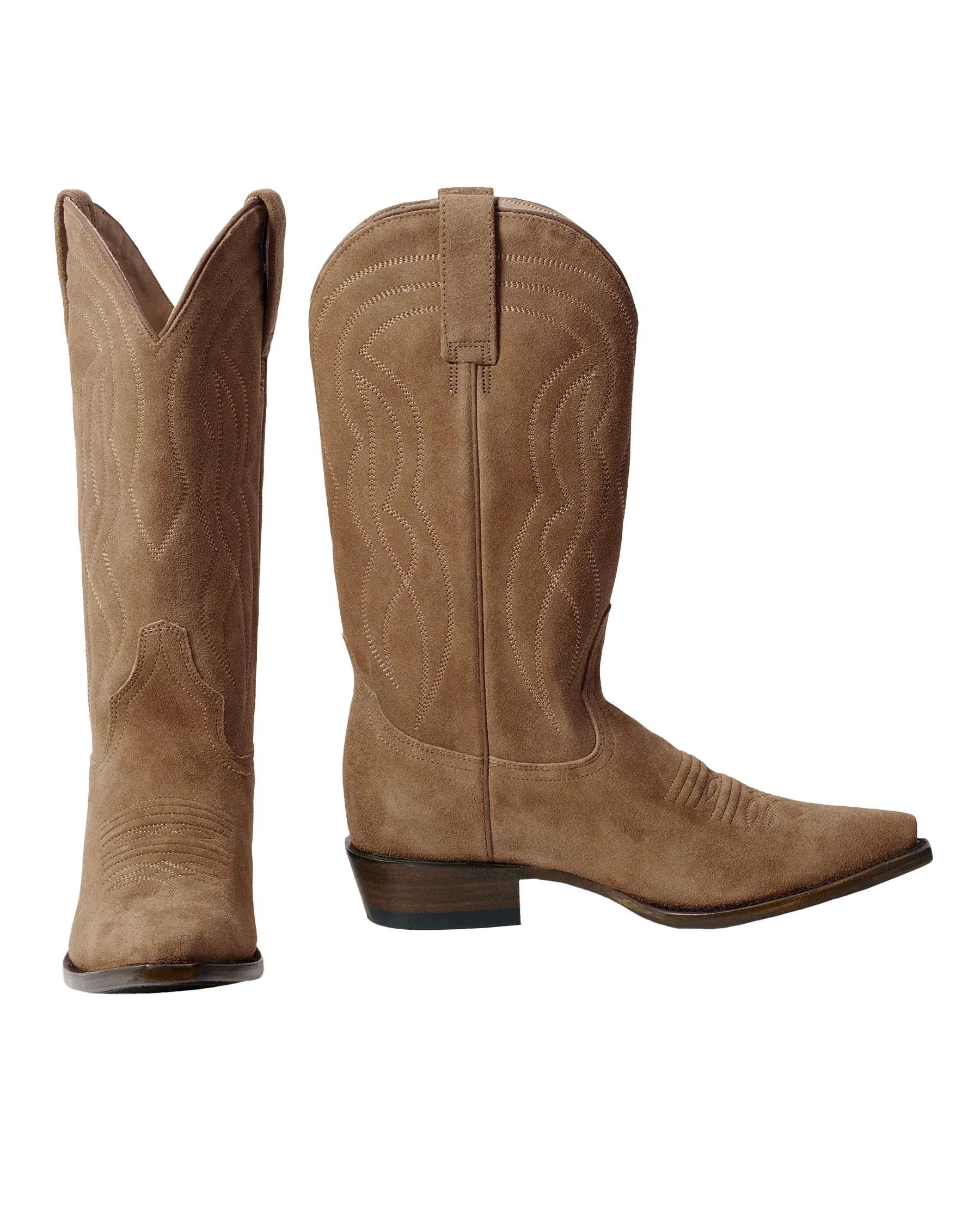 The Cowboy Boot (Suede). -- Tan - Image 6
