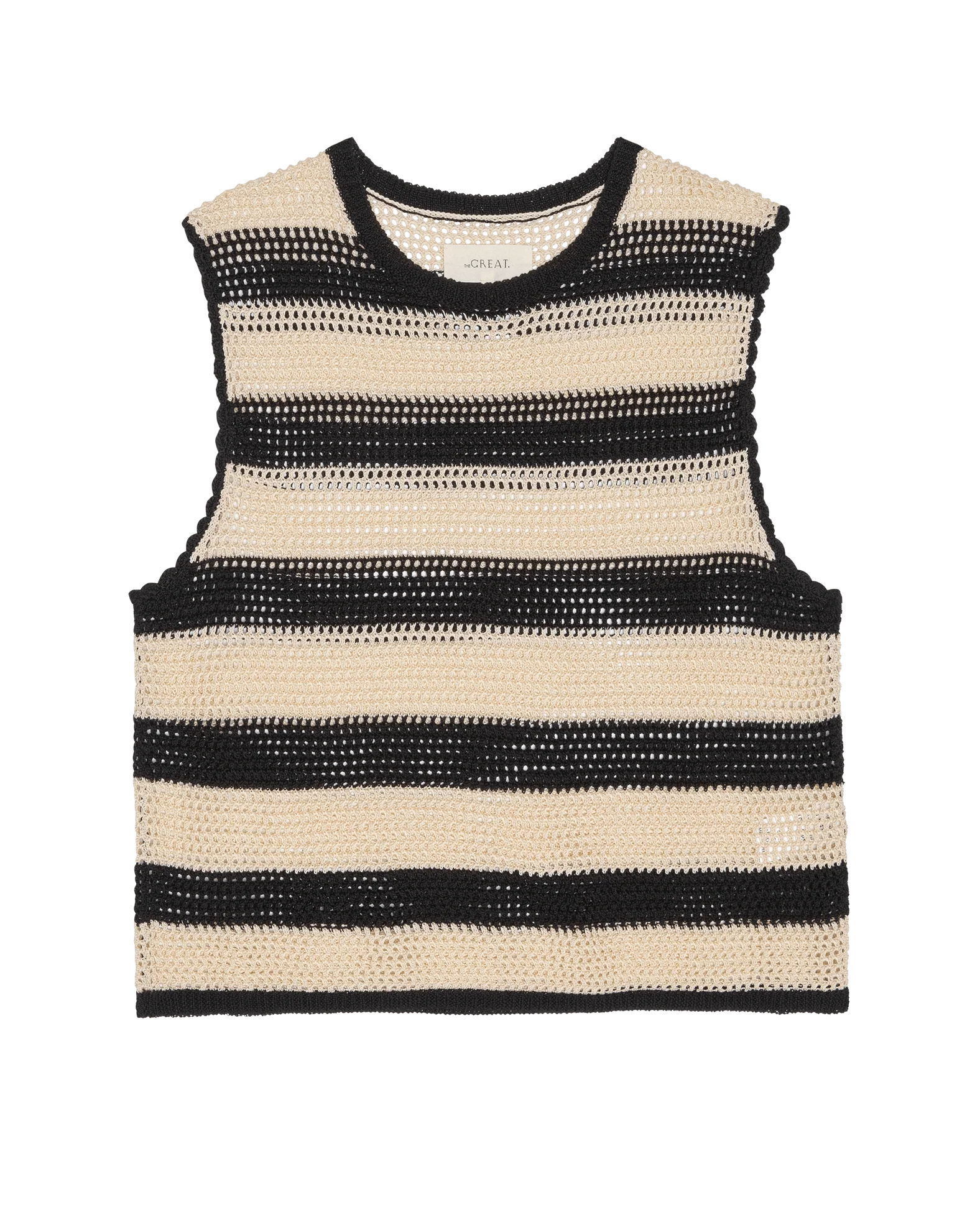 The Crochet Sweater Shell. -- Black And Cream - Image 6