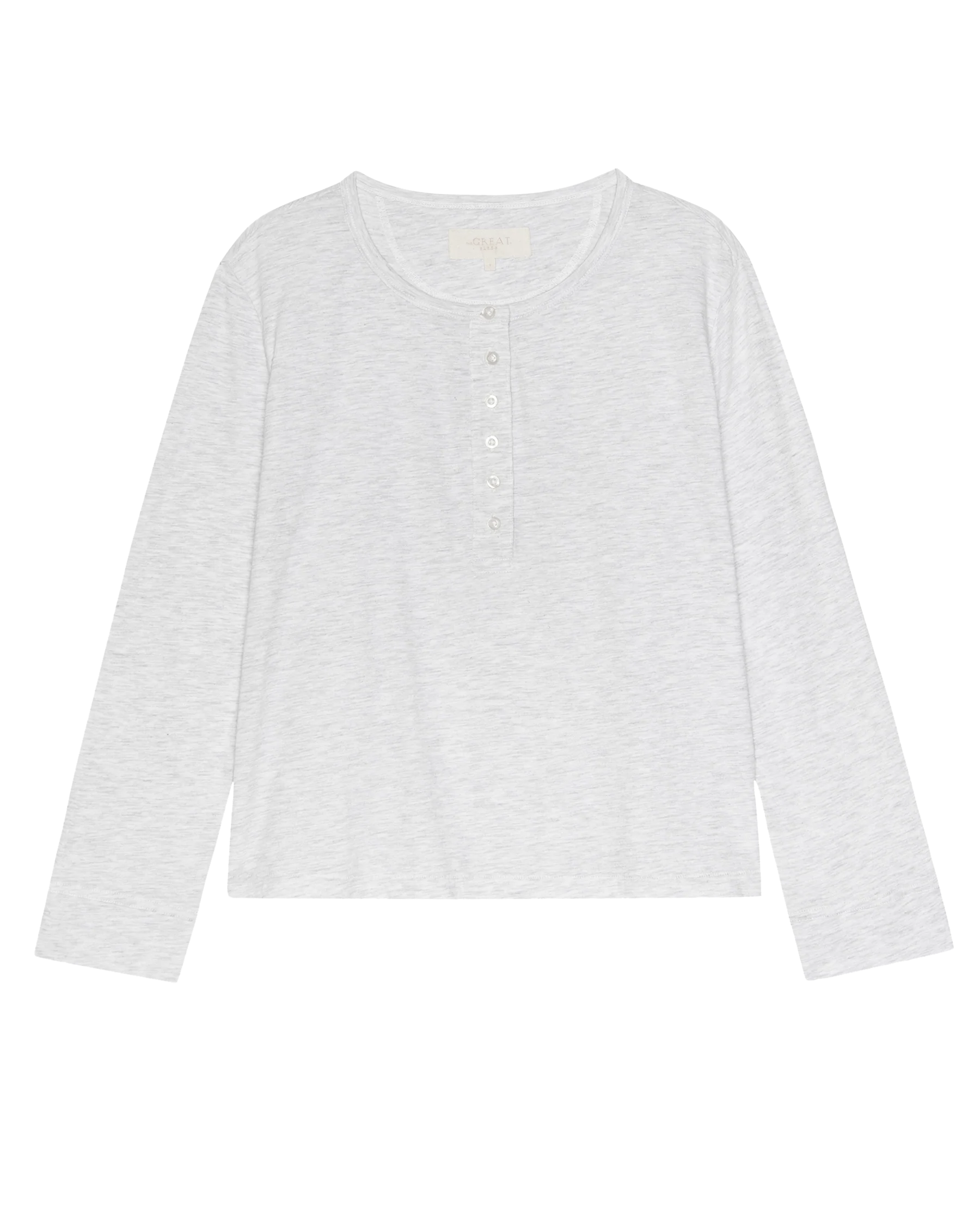 The Crop Sleep Henley. -- Heather Grey - Image 5
