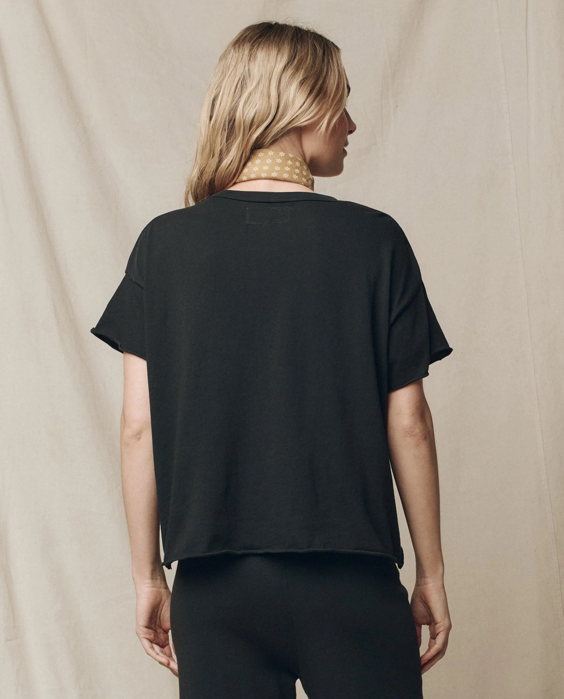 The Crop Tee. Solid -- Almost Black - Image 3