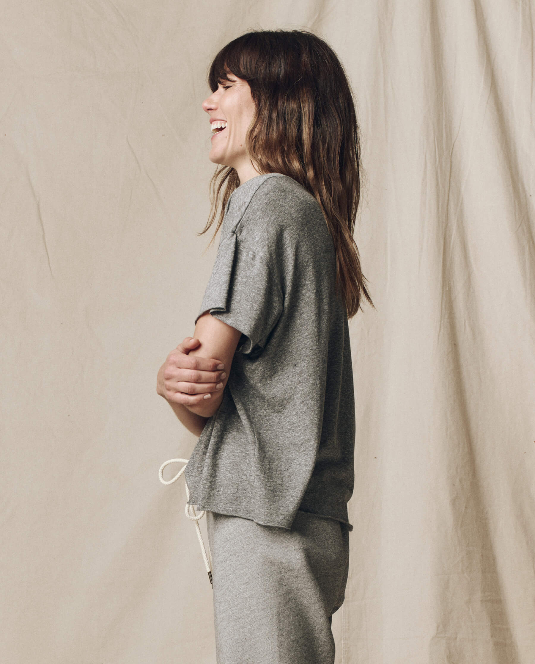 The Crop Tee. Solid -- Heather Grey - Image 3