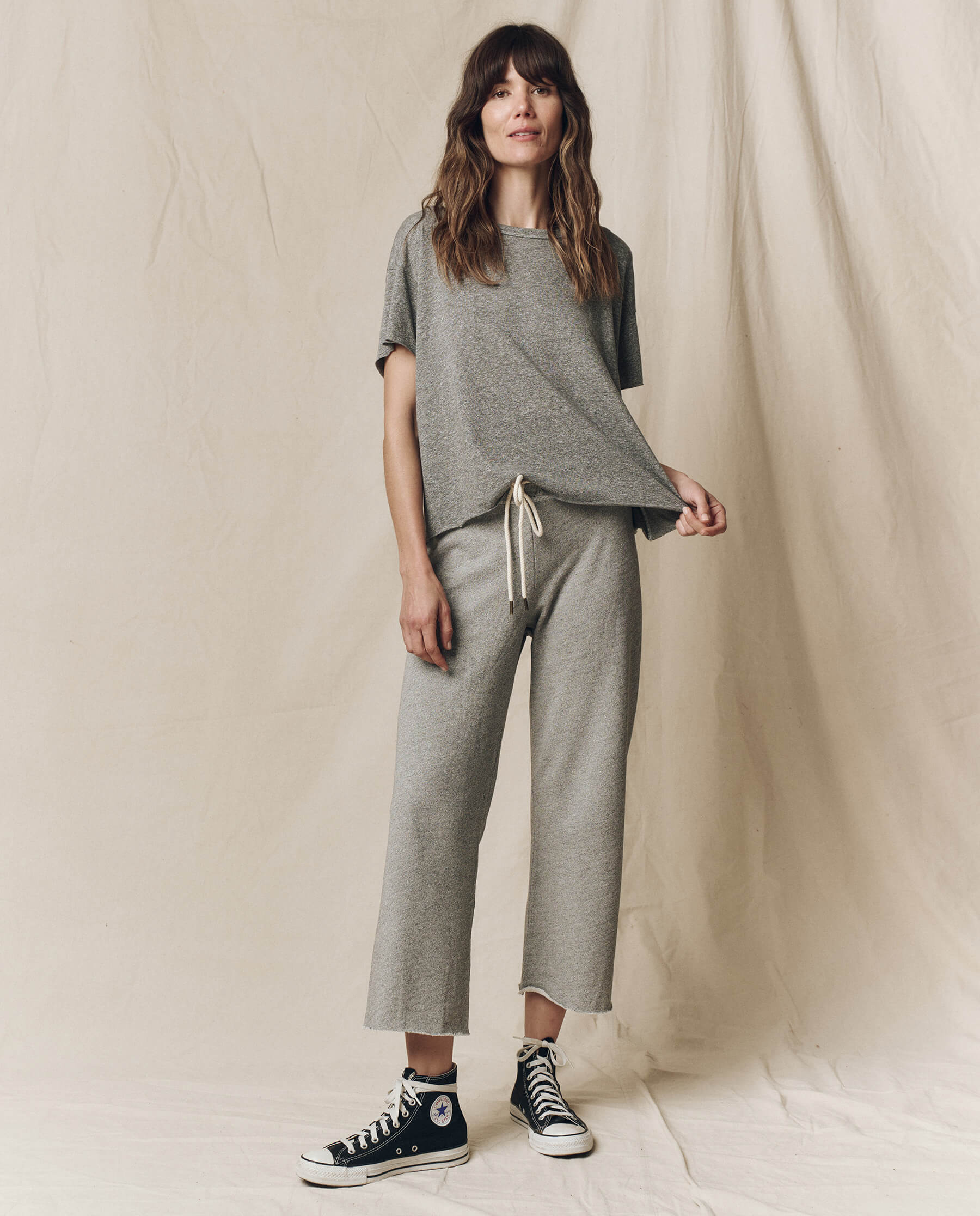 The Crop Tee. Solid -- Heather Grey - Image 4