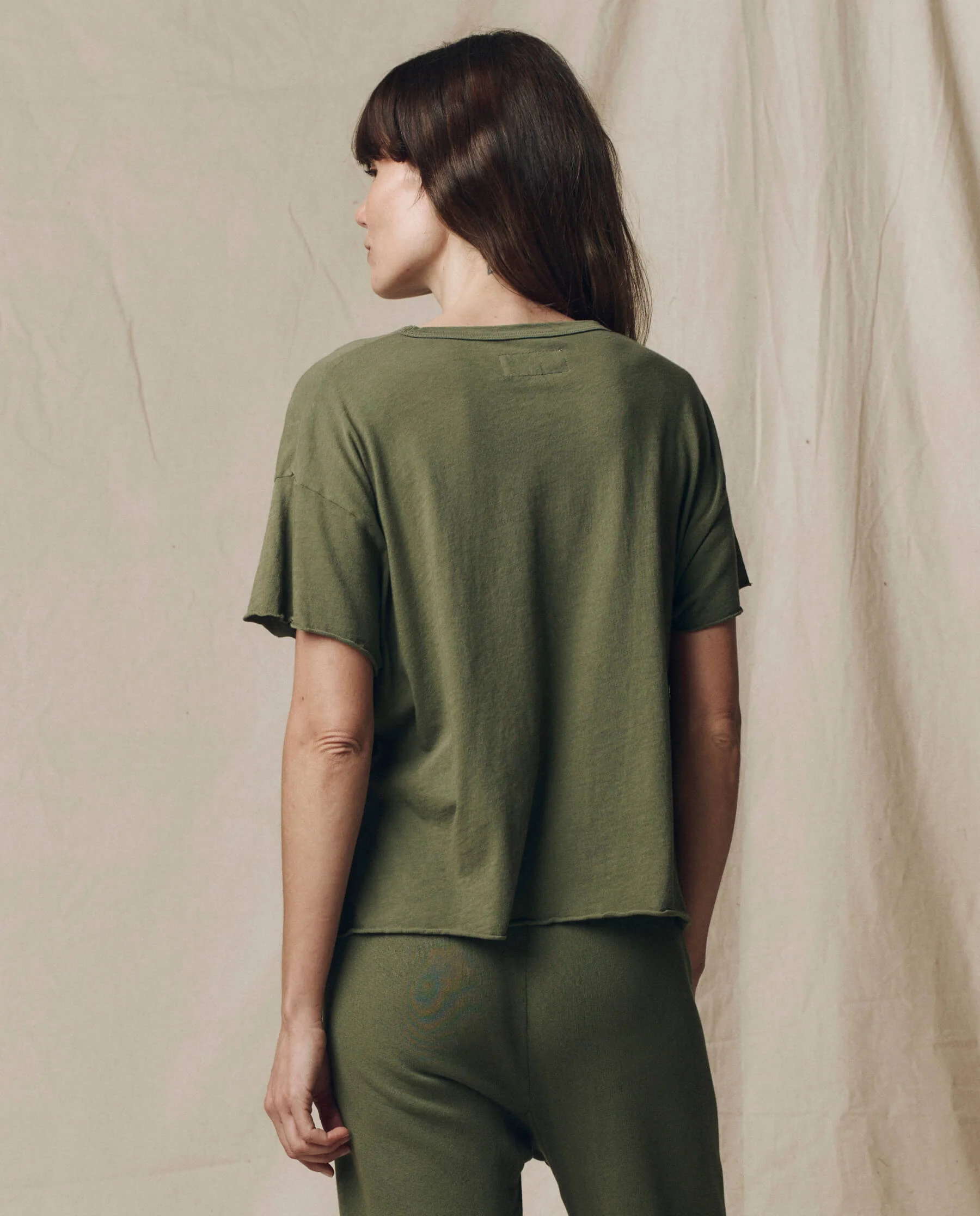 The Crop Tee. Solid -- Heritage Army - Image 2