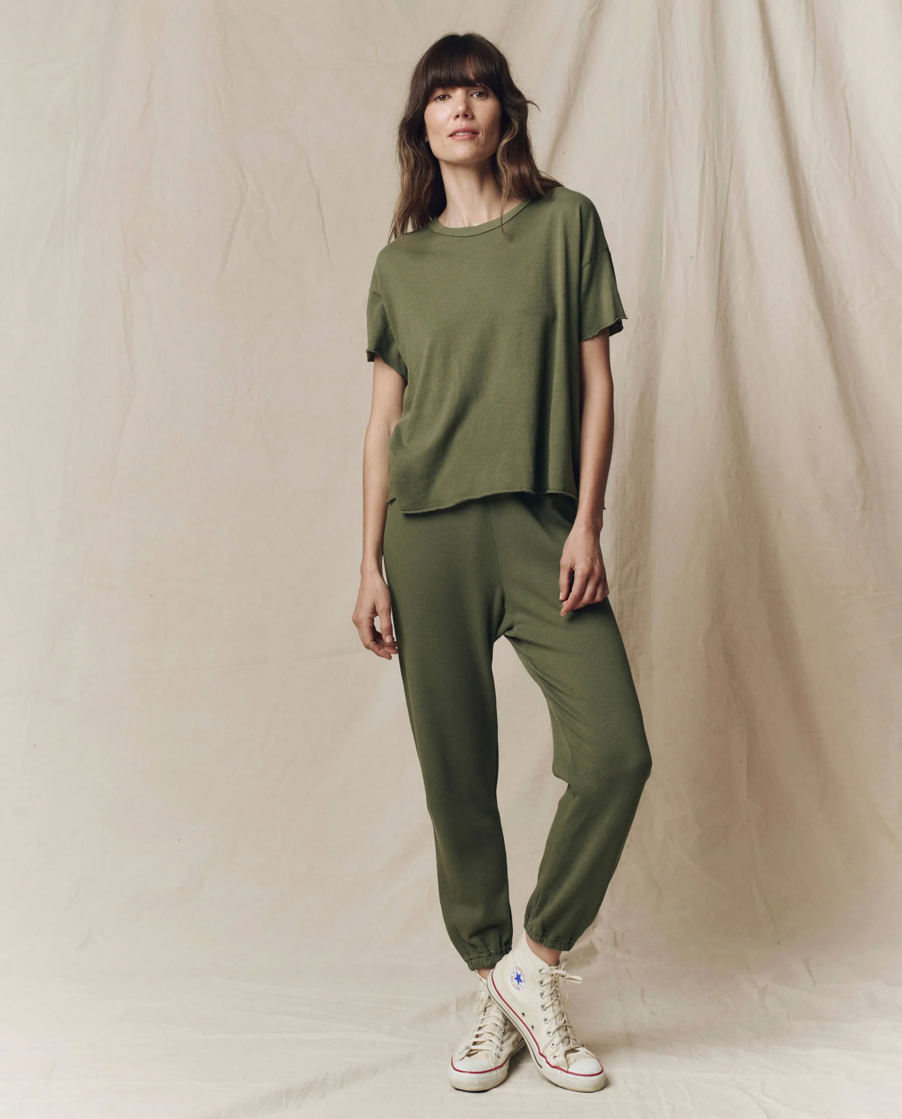 The Crop Tee. Solid -- Heritage Army - Image 4