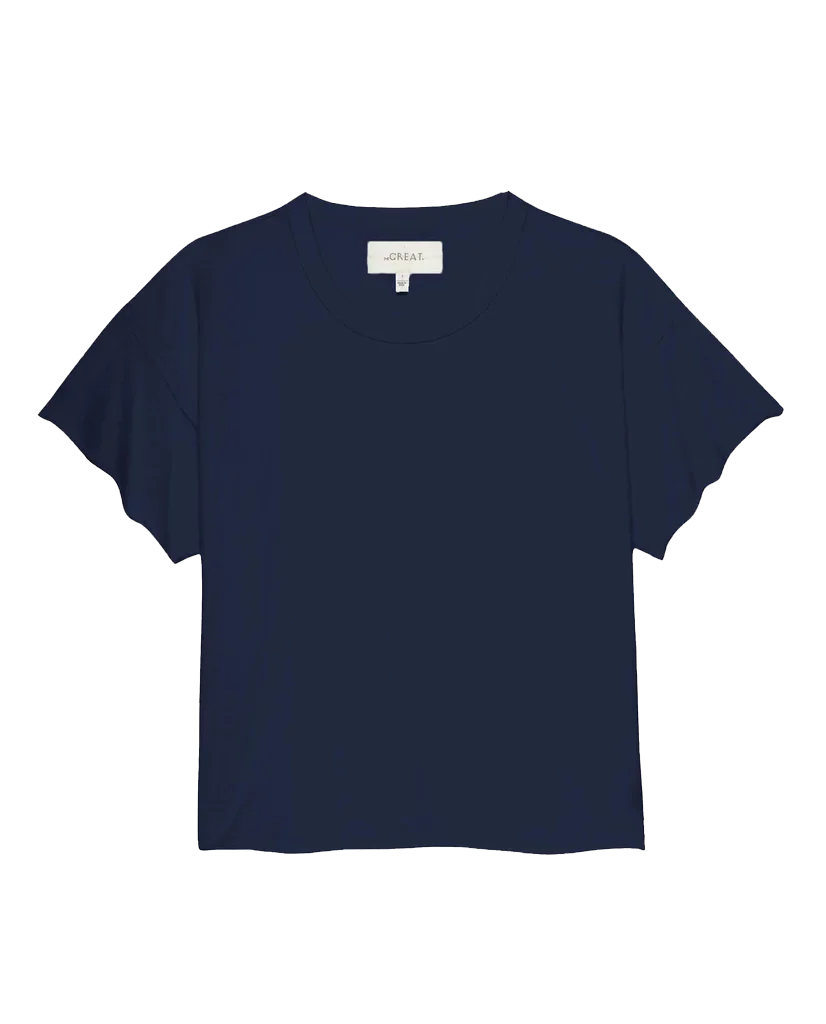 The Crop Tee. Solid -- True Navy - Image 5