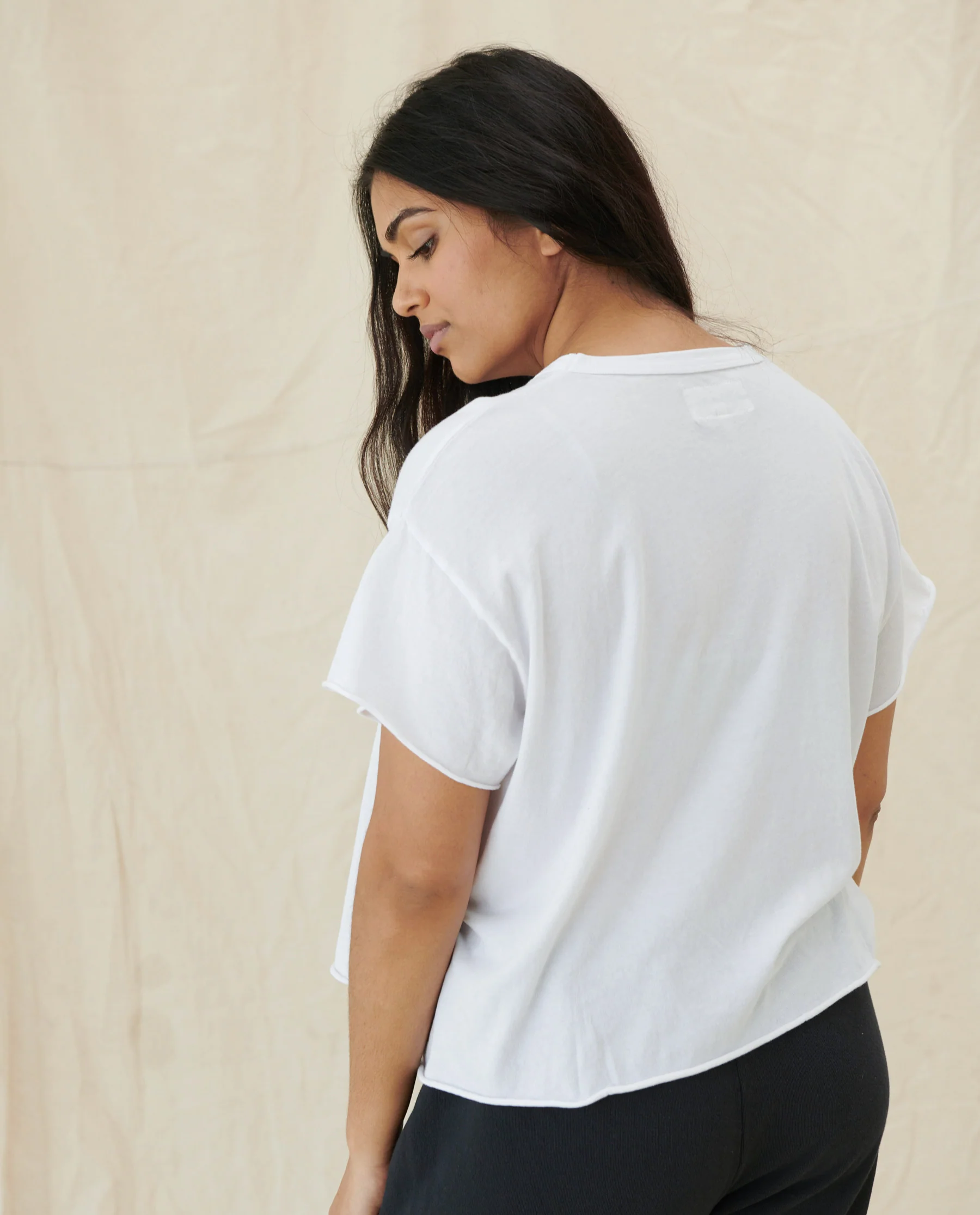 The Crop Tee. Solid -- True White - Image 4
