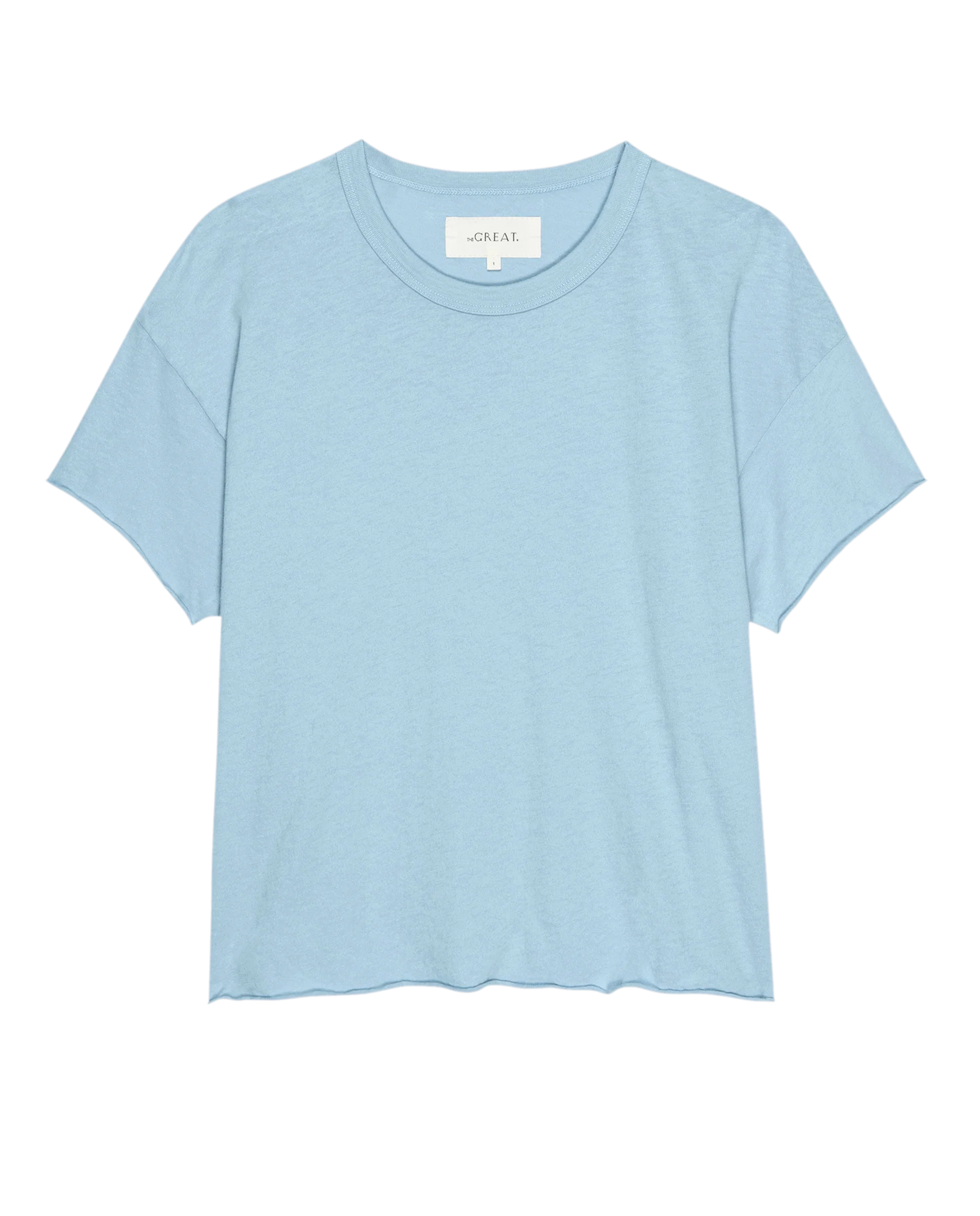 The Crop Tee. Solid -- Vista Blue - Image 5