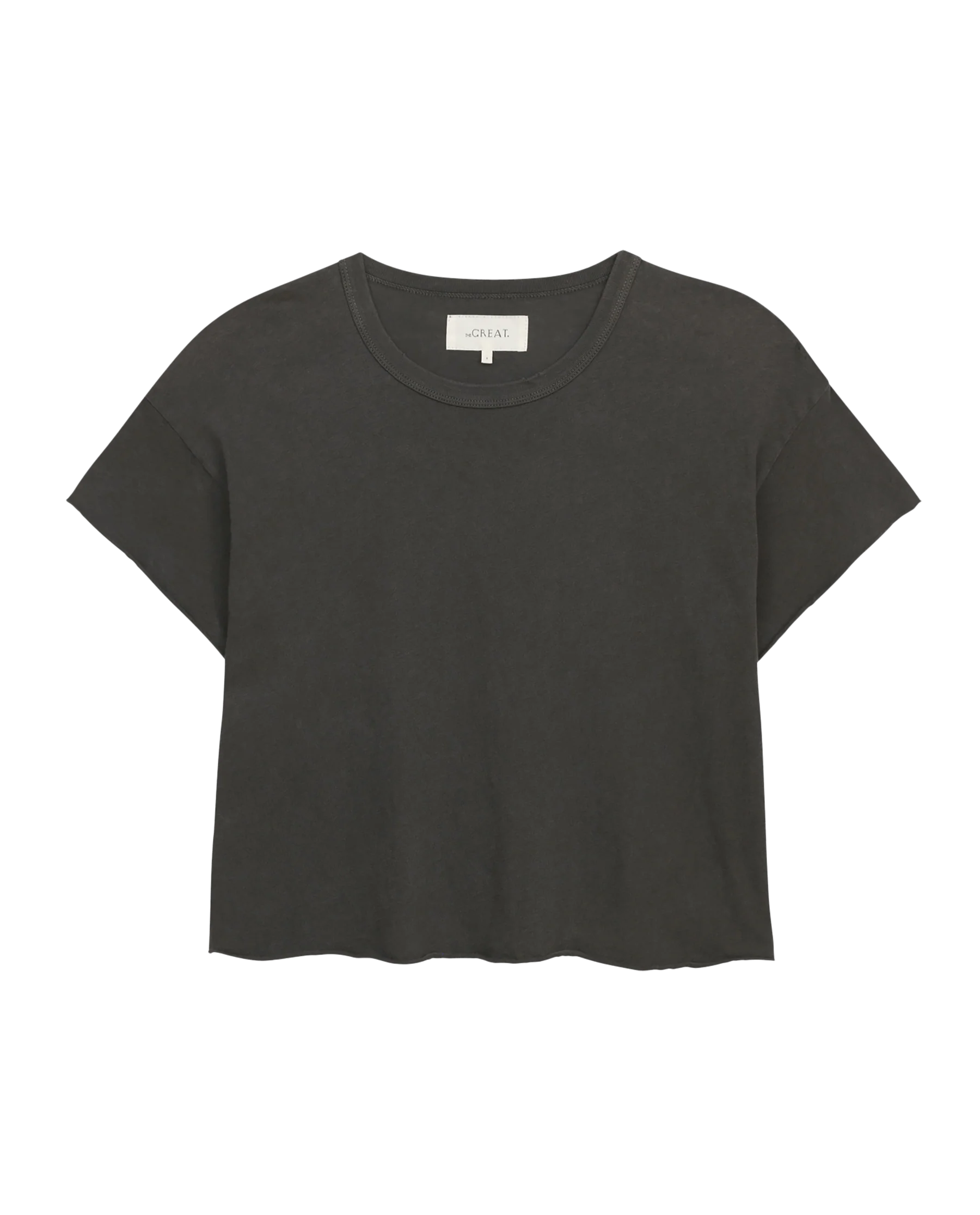 The Crop Tee. Solid -- Washed Black - Image 5