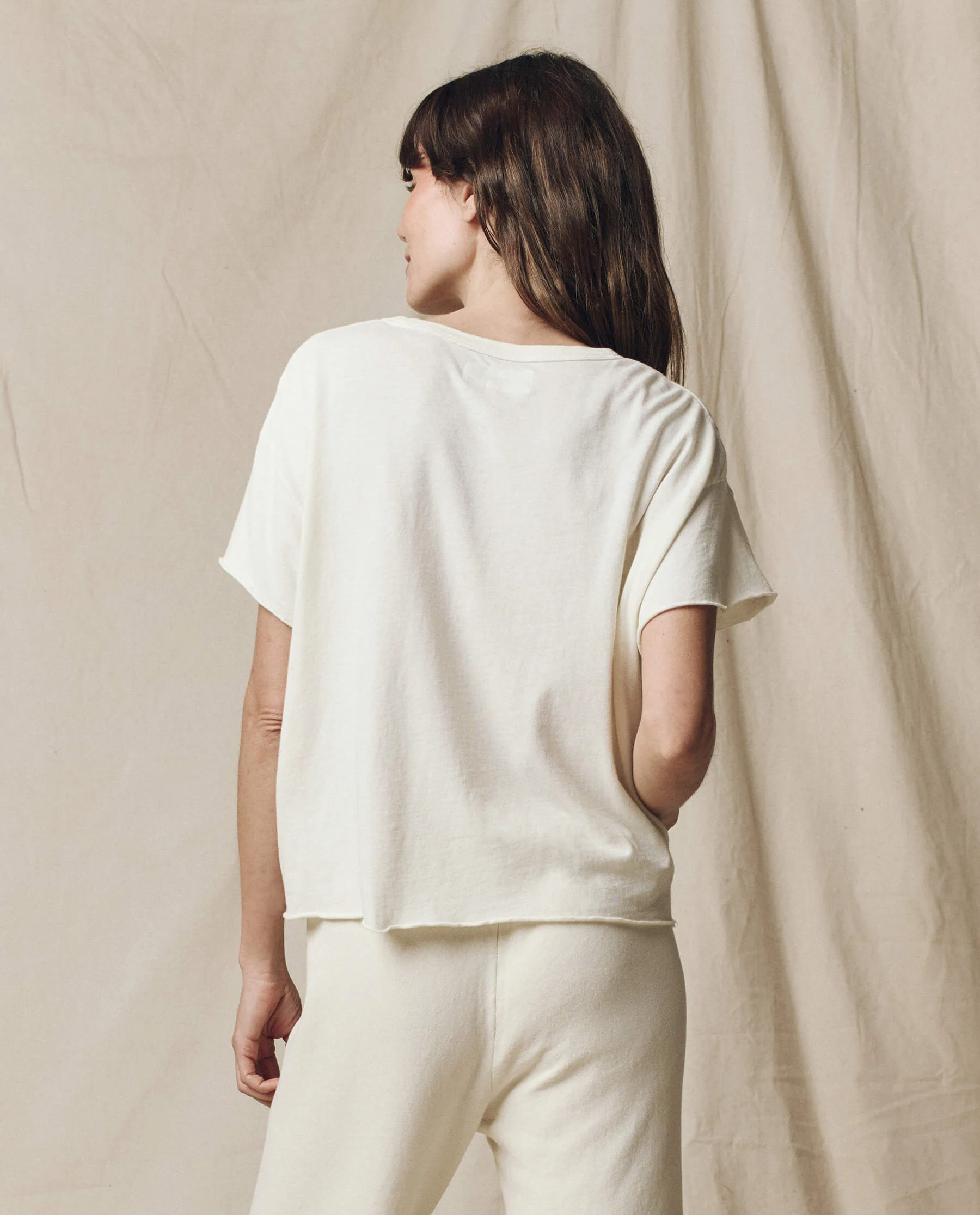 The Crop Tee. Solid -- Washed White - Image 2