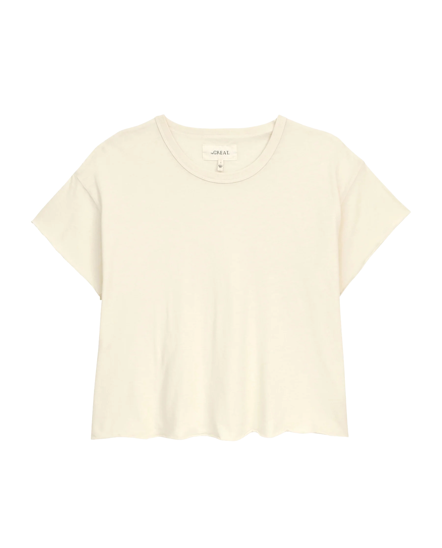 The Crop Tee. Solid -- Washed White - Image 5