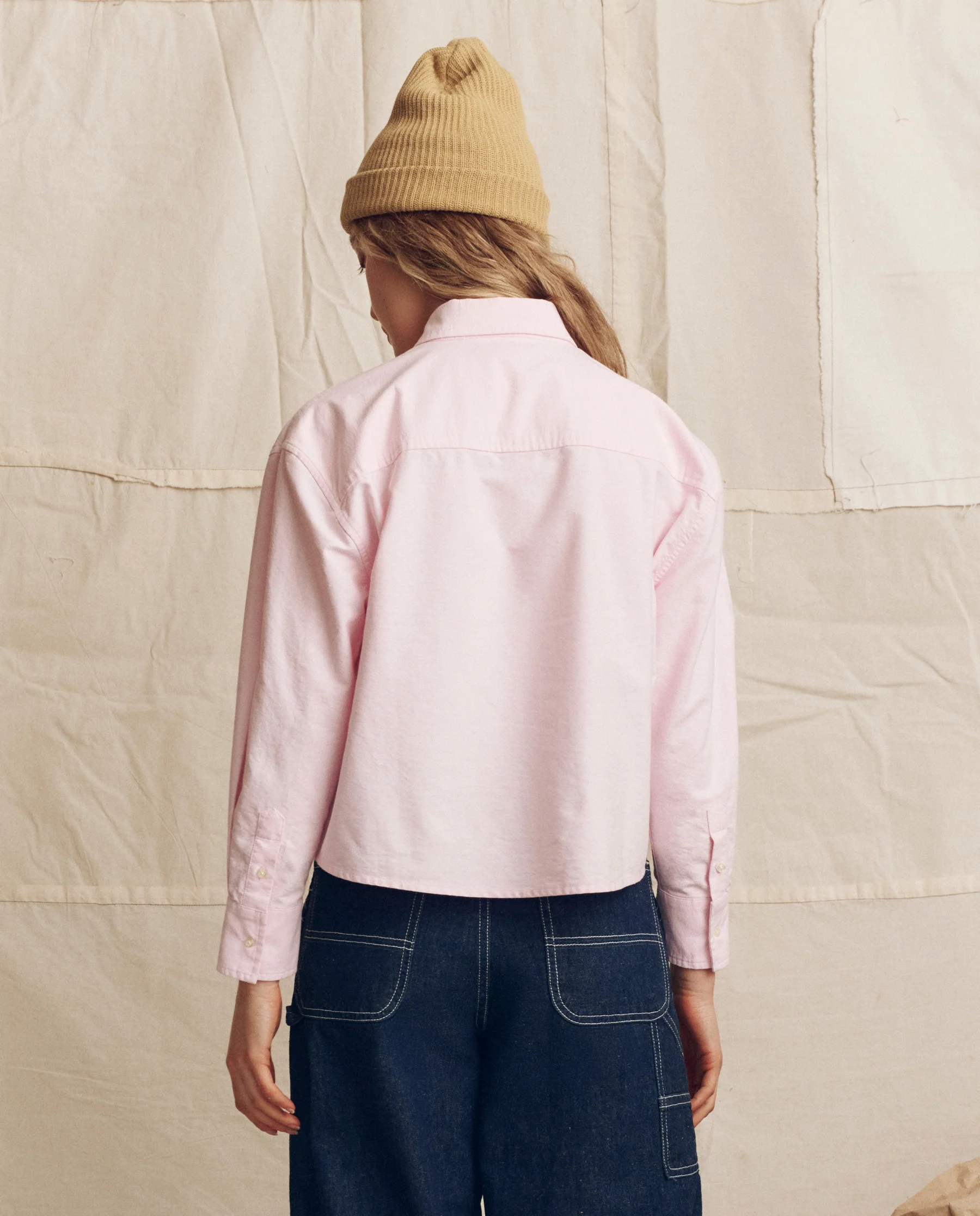 The Cropped Oxford Shirt. -- Soft Pink - Image 3