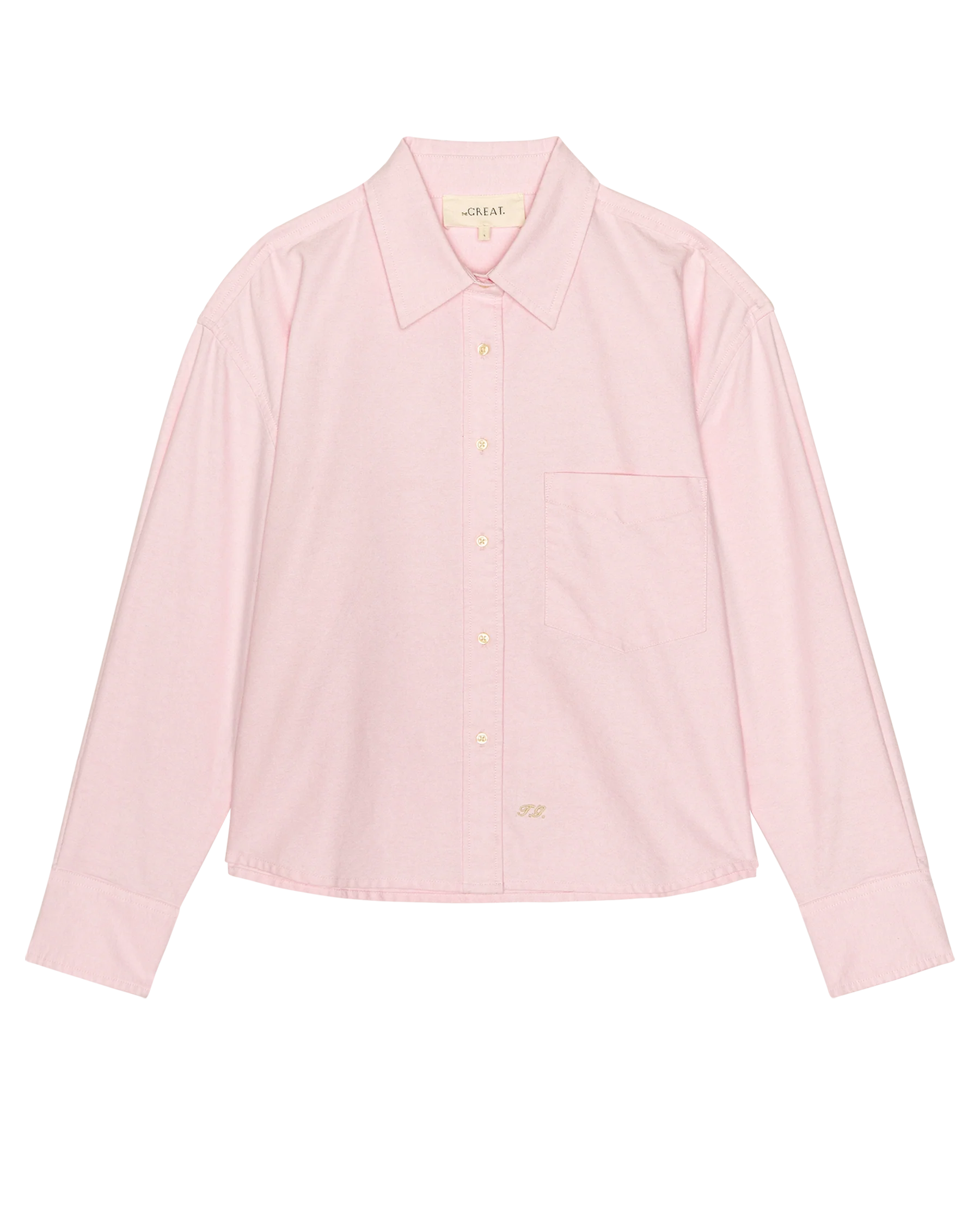 The Cropped Oxford Shirt. -- Soft Pink - Image 5