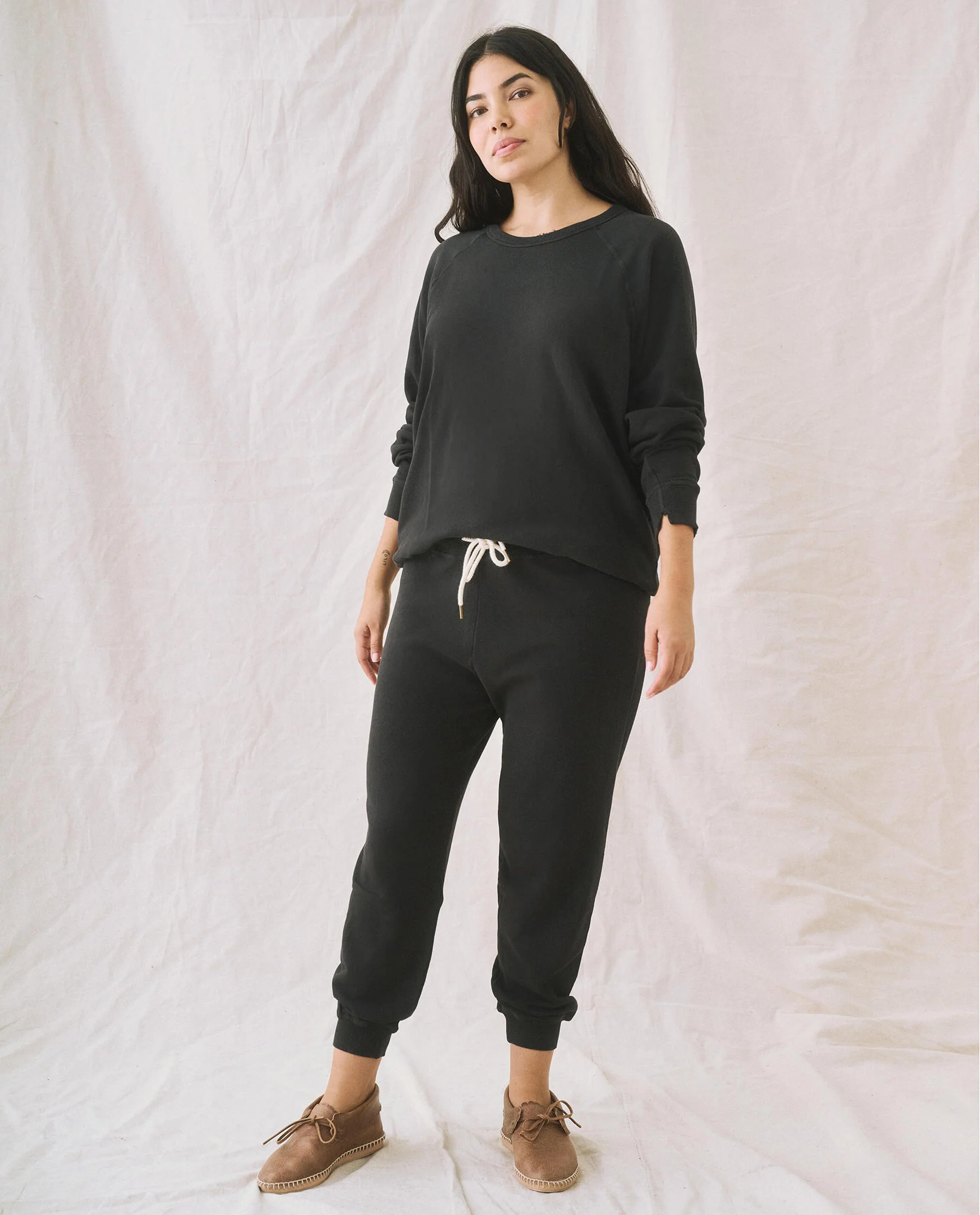 The Cropped Sweatpant. Solid -- Almost Black - Image 3