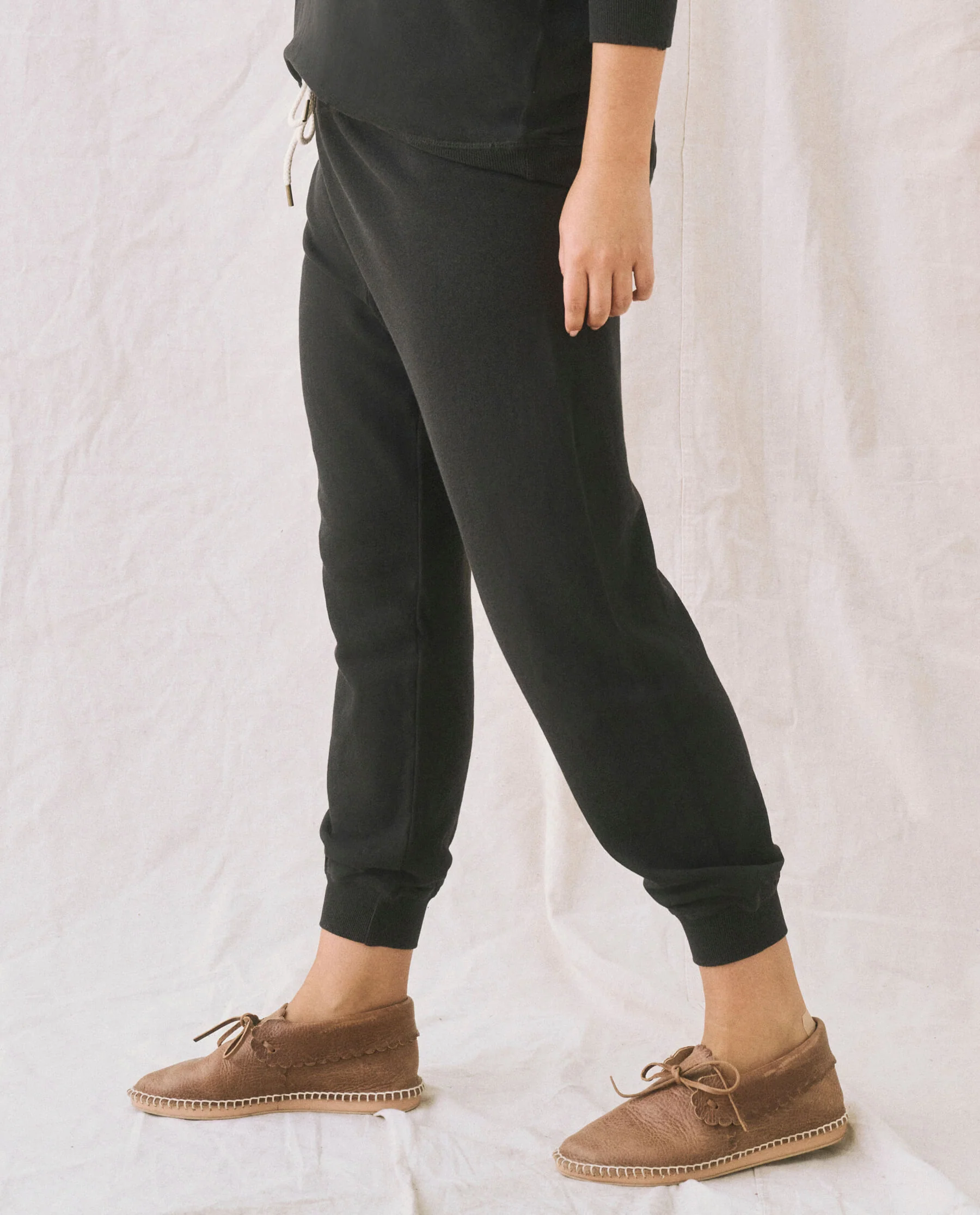 The Cropped Sweatpant. Solid -- Almost Black - Image 4