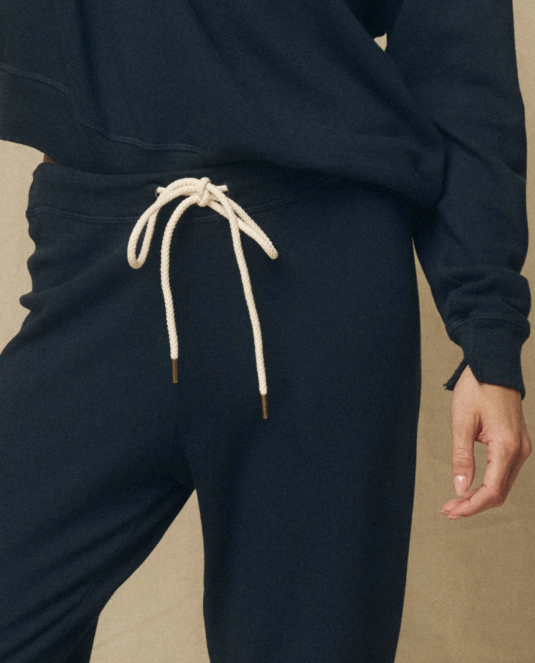 The Cropped Sweatpant. Solid -- True Navy - Image 3